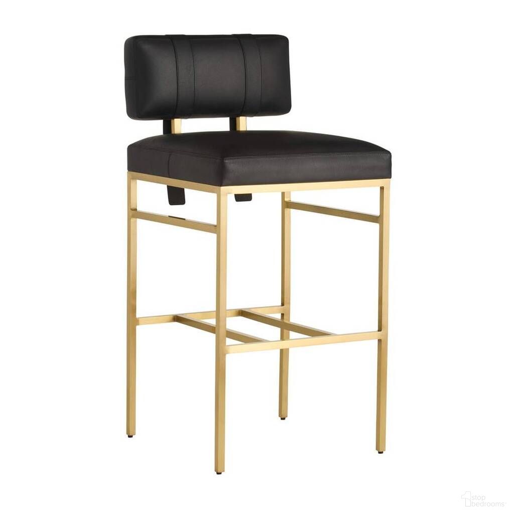 The appearance of Laney Bar Stool In Black designed by Arteriors in the industrial interior design. This black piece of furniture  was selected by 1StopBedrooms from Laney Collection to add a touch of cosiness and style into your home. Sku: FSI26. Material: Aniline Leather.