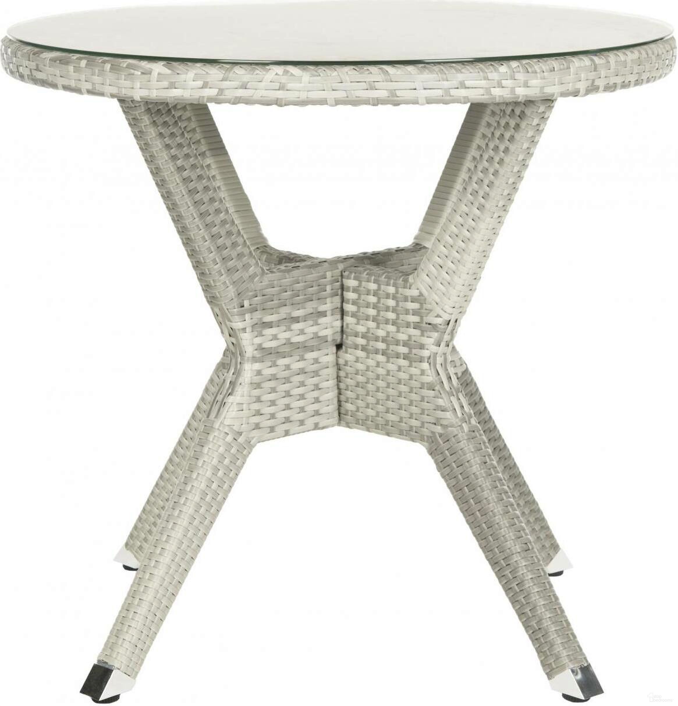 The appearance of Langer Grey Round Dining Table designed by Safavieh in the modern / contemporary interior design. This grey piece of furniture  was selected by 1StopBedrooms from Safavieh PAT Collection to add a touch of cosiness and style into your home. Sku: PAT4006A. Table Base Style: Legs. Table Top Shape: Round. Material: Aluminium. Size: 32".