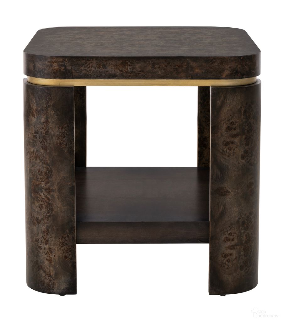 The appearance of Langford End Table In Black and Gold designed by Bassett Mirror Company in the modern / contemporary interior design. This black/gold piece of furniture  was selected by 1StopBedrooms from Langford Collection to add a touch of cosiness and style into your home. Sku: 6031-LR-250. Material: Wood.