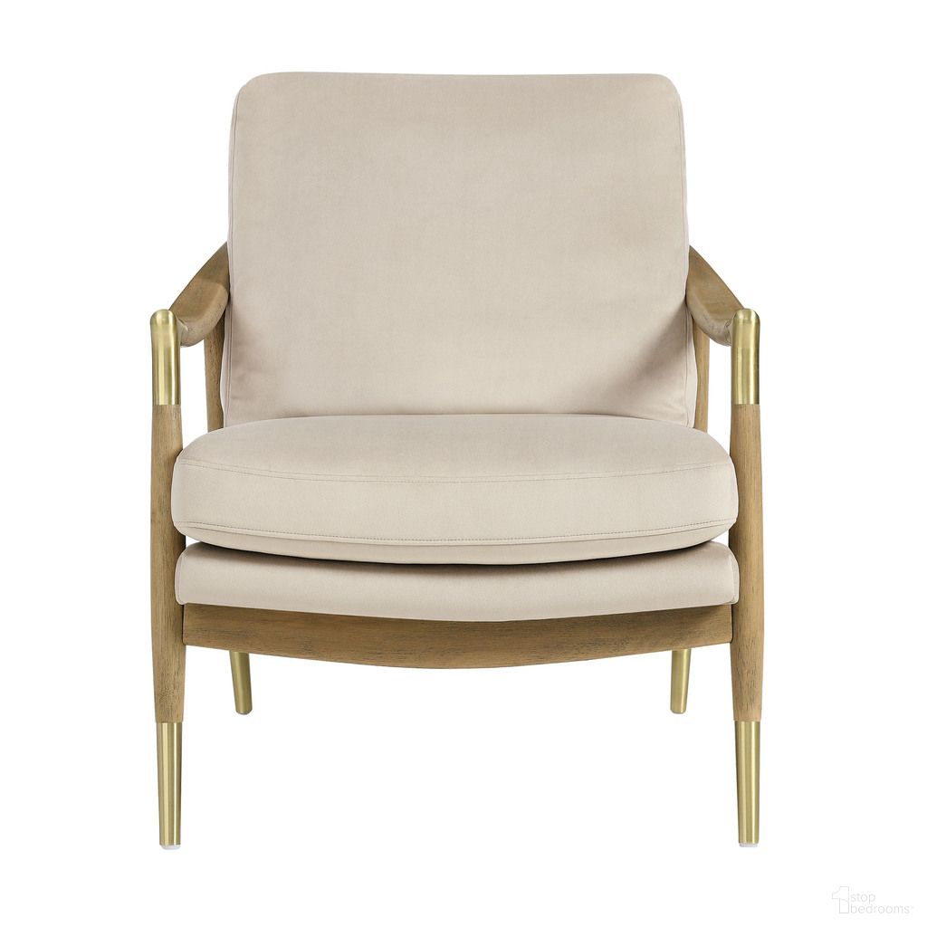 Langford Performance Velvet Accent Armchair In Walnut and Almond