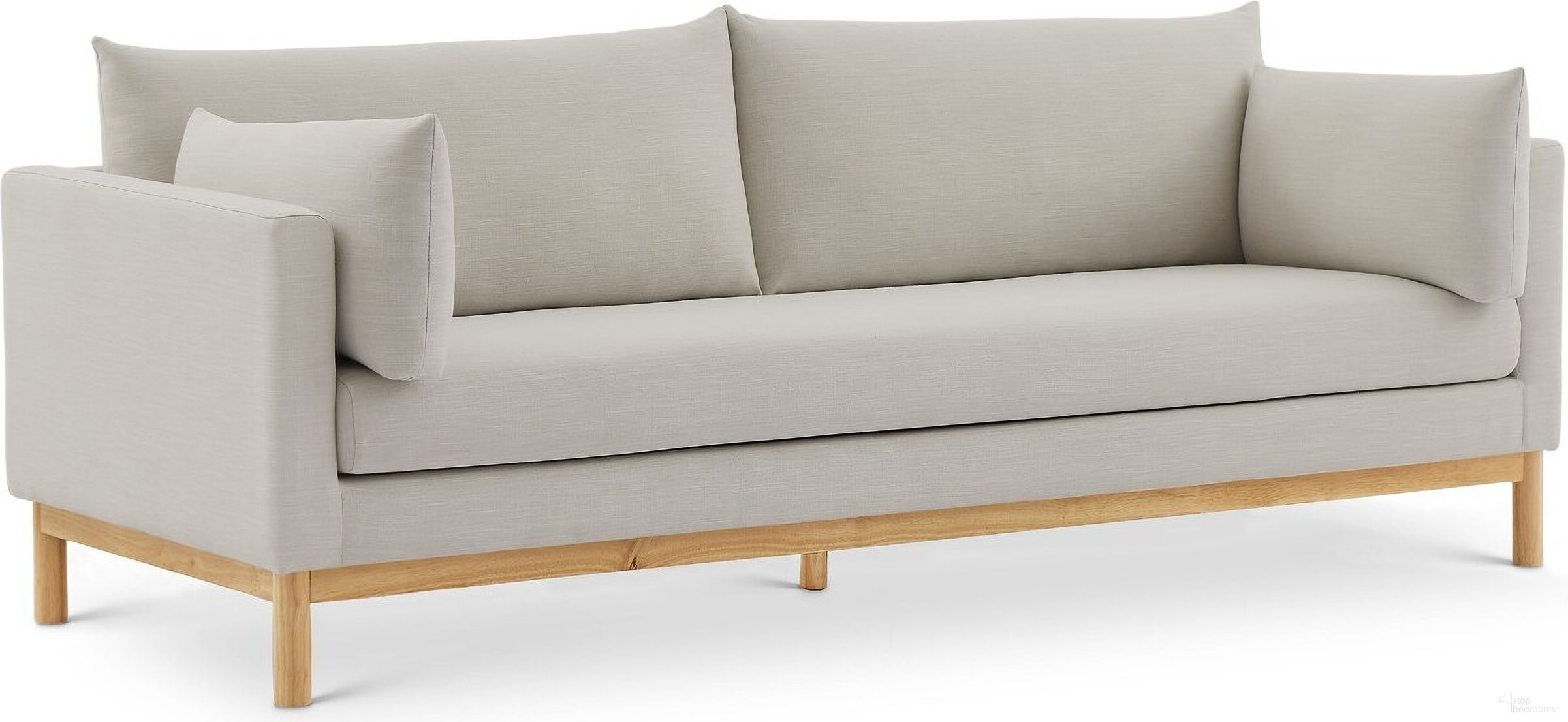 Langham Linen Textured Fabric Sofa In Beige