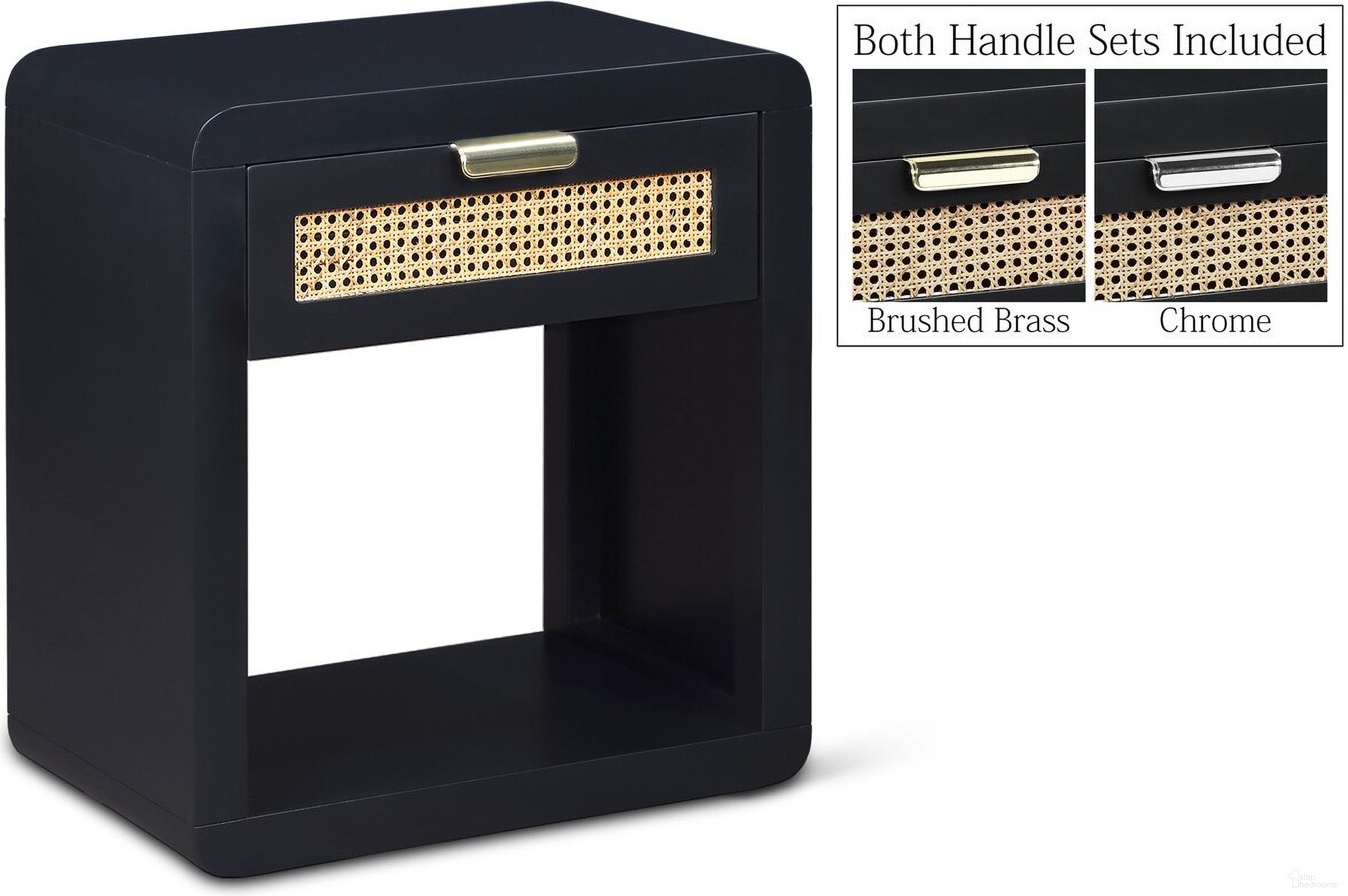 The appearance of Langham 24-Inch Night Stand In Black designed by Meridian in the transitional interior design. This black piece of furniture was selected by 1StopBedrooms from Langham Collection to add a touch of cosiness and style into your home. Sku: 850Black-NS. Material: MDF.