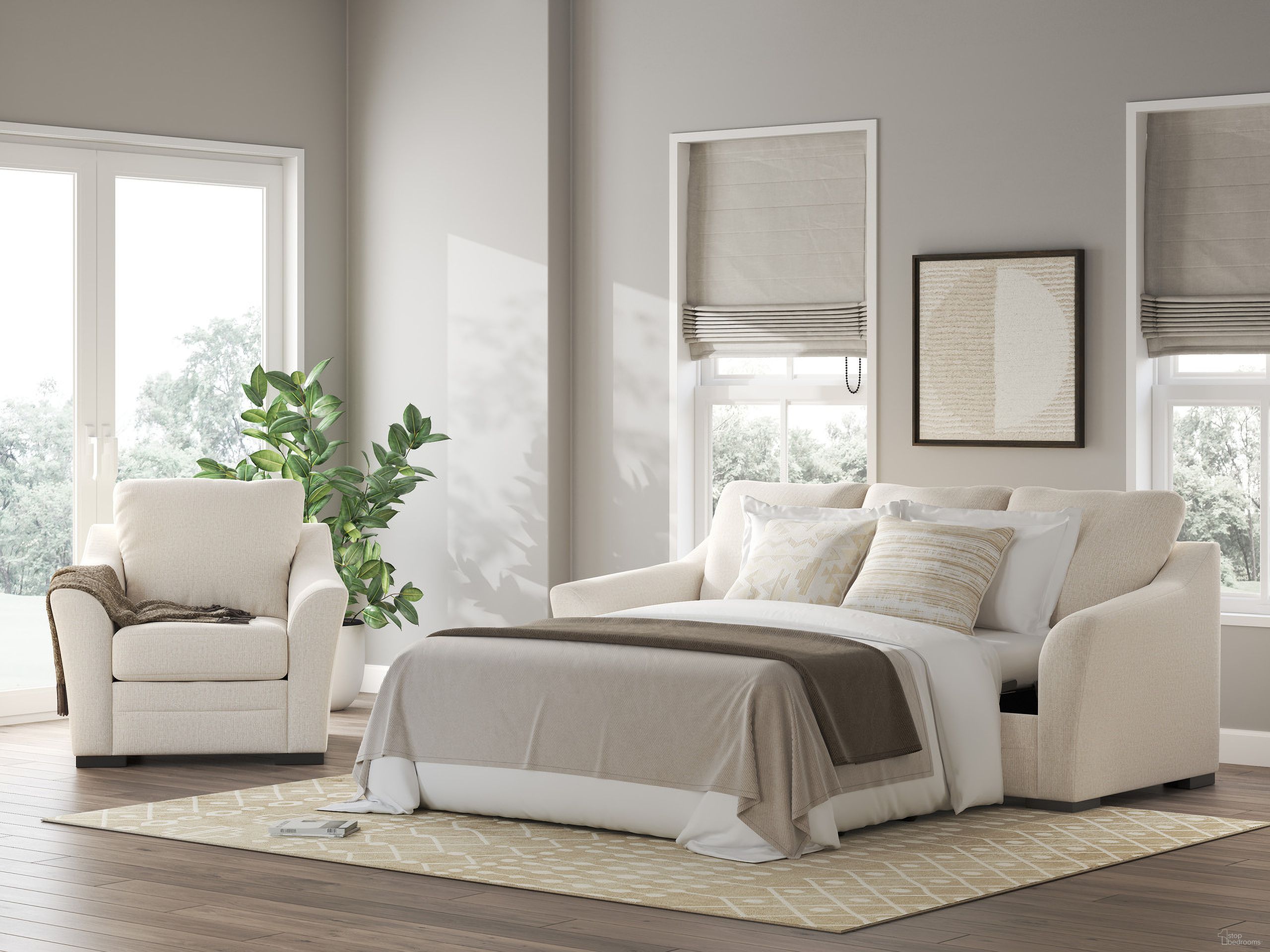 Lango Queen Sofa Chaise Sleeper In Jute