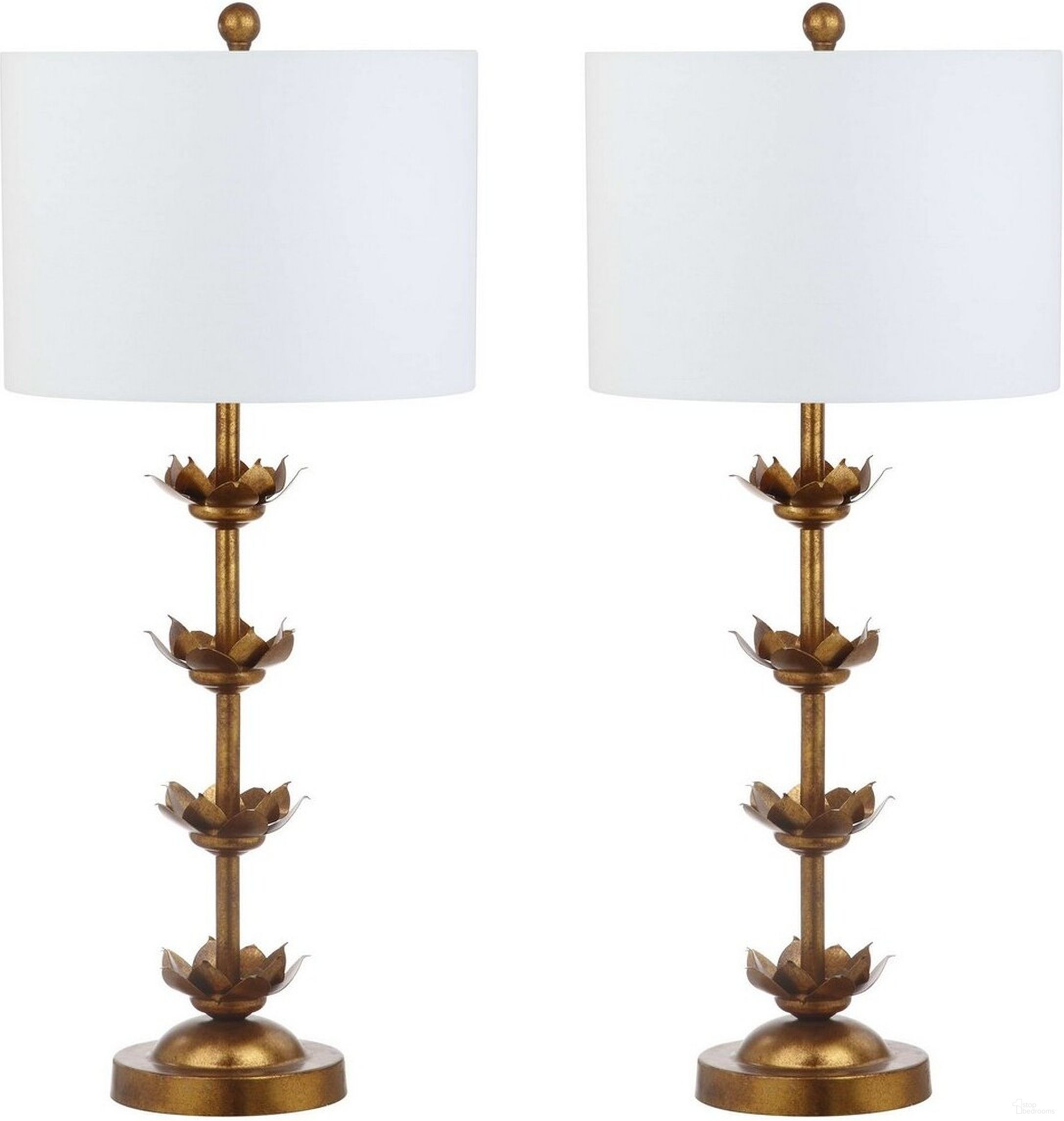 Lani Antique Gold Leaf 32 Inch H Table Lamp Set of 2