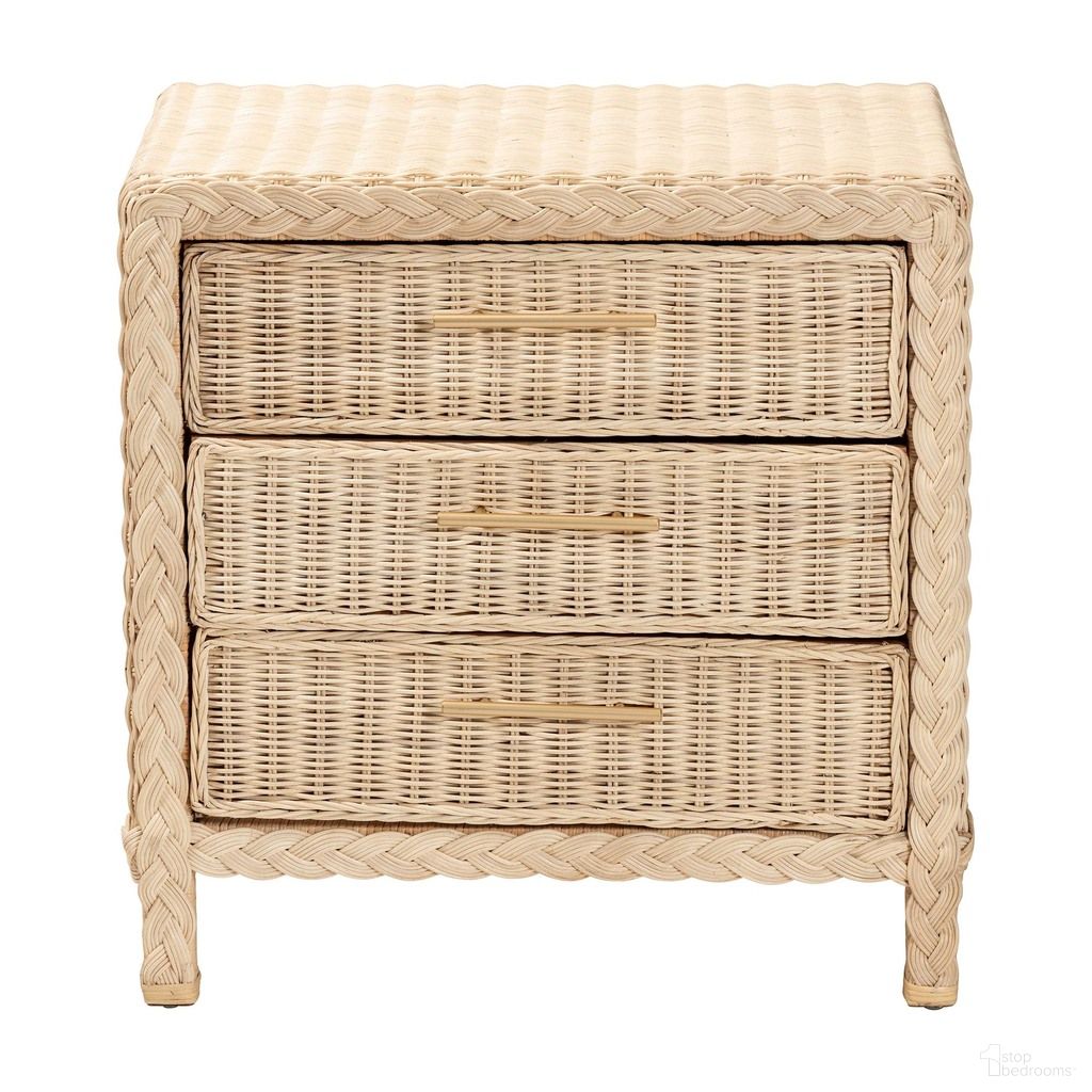 The appearance of Lanica Sun Bleached Rattan 3-Drawer Nightstand In Ivory designed by Baxton Studio in the transitional interior design. This ivory piece of furniture was selected by 1StopBedrooms from Lanica Collection to add a touch of cosiness and style into your home. Sku: Braided Sun Bleached Ivory-Wood/Rattan-3DW-NS. Material: Mahogany.