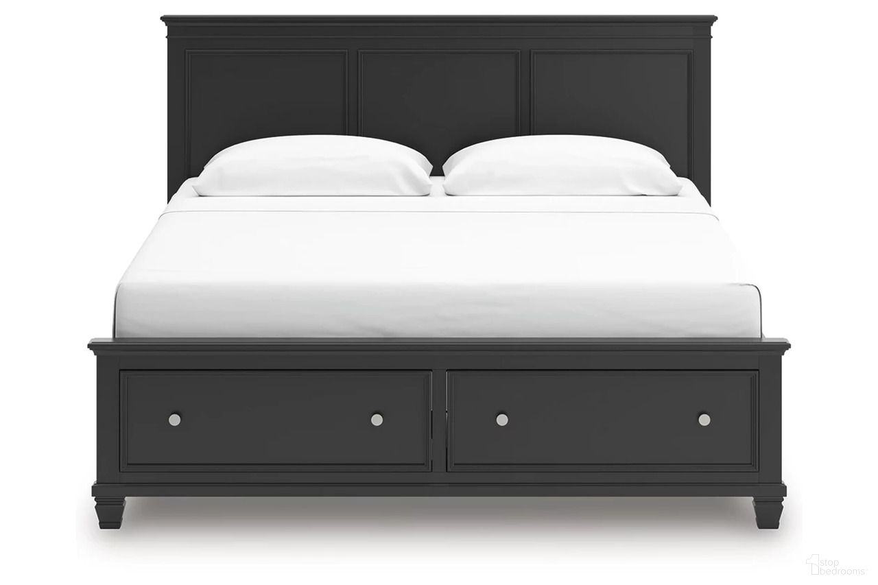 Lanolee King Panel Storage Bed In Black