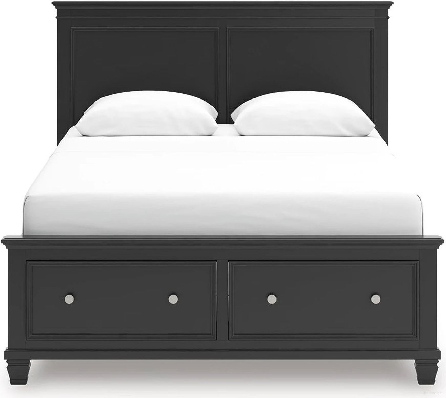 The appearance of Lanolee Queen Panel Storage Bed In Black designed by Signature Design by Ashley in the transitional interior design. This black piece of furniture was selected by 1StopBedrooms from Lanolee Collection to add a touch of cosiness and style into your home. Sku: B687-54S;B687-57;B687-99. Bed Type: Storage Bed. Bed Size: Queen.