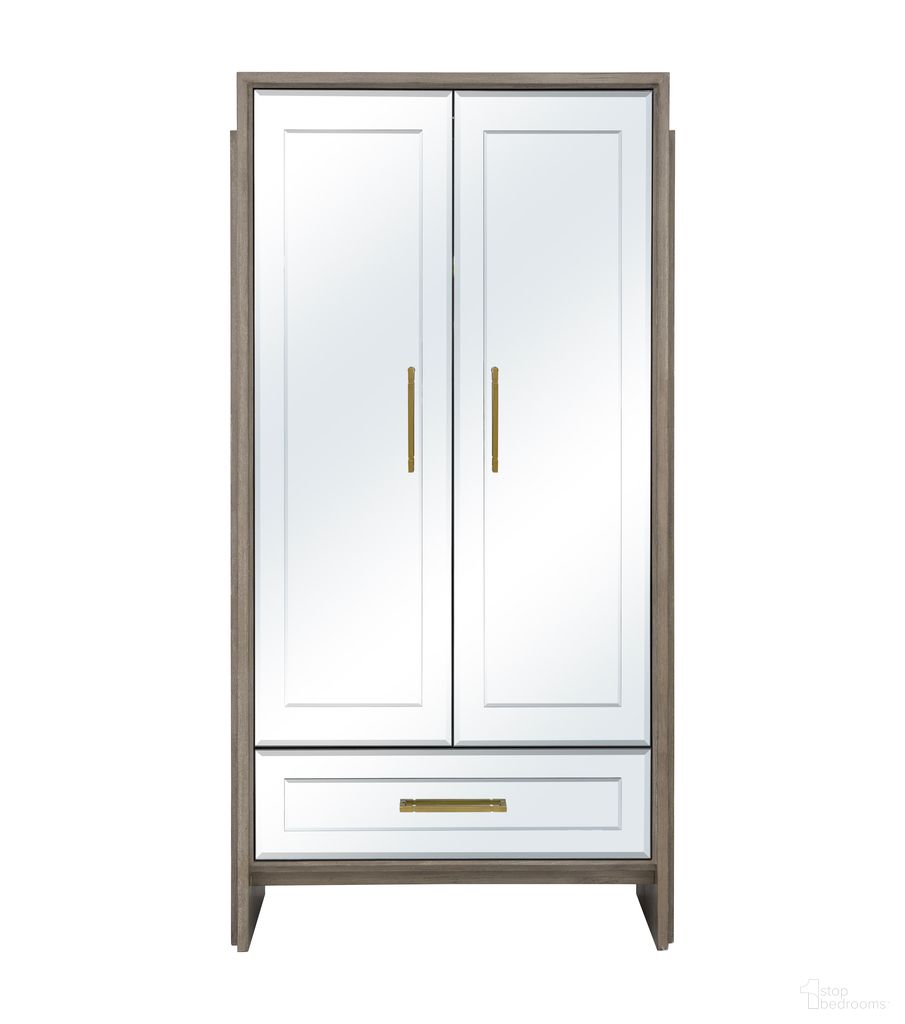 The appearance of Lansing Tall Bar Cabinet In Gray designed by Bassett Mirror Company in the glam interior design. This gray piece of furniture was selected by 1StopBedrooms from Lansing Collection to add a touch of cosiness and style into your home. Sku: 2542-LR-475. Material: Wood.