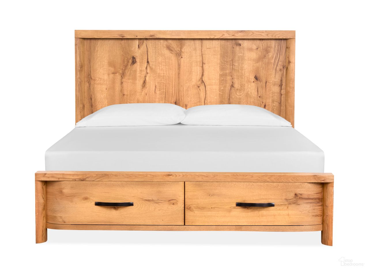 Laramie California King Panel Storage Bed In Honey Wheat