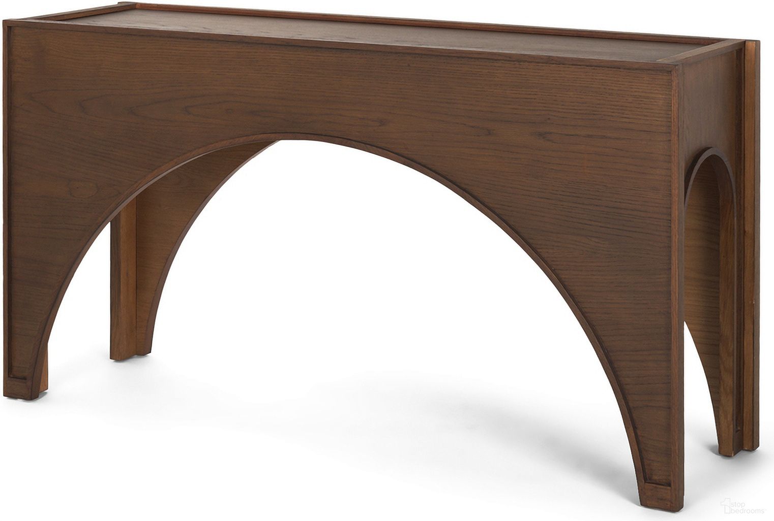The appearance of Laraya Wood Arched Console Table In Dark Brown designed by Mercana in the modern / contemporary interior design. This dark brown piece of furniture  was selected by 1StopBedrooms from Laraya Collection to add a touch of cosiness and style into your home. Sku: 70733. Material: Wood.