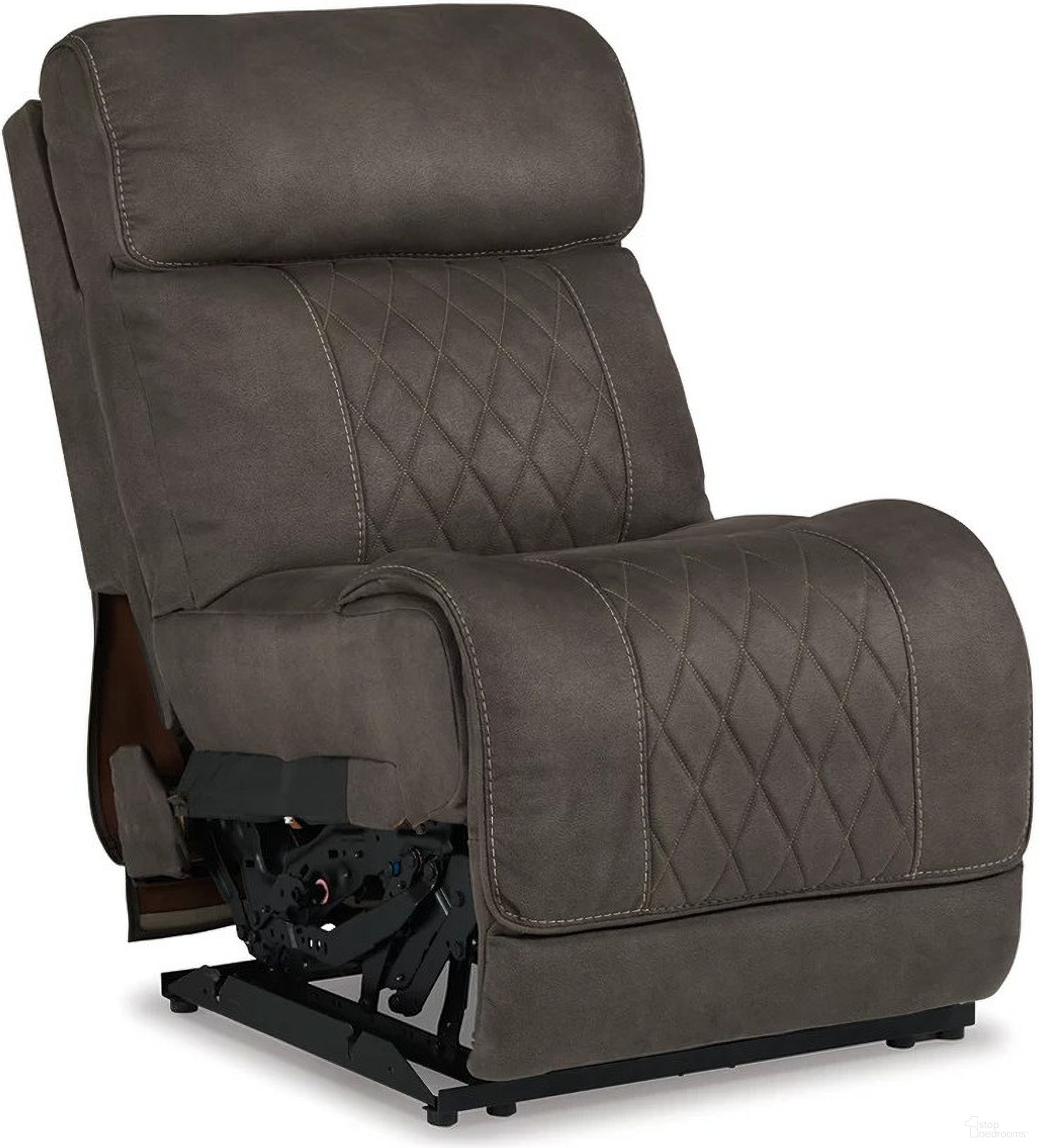 Lardeau Gunmetal Armles Recliner by Luxury Loft | 1StopBedrooms