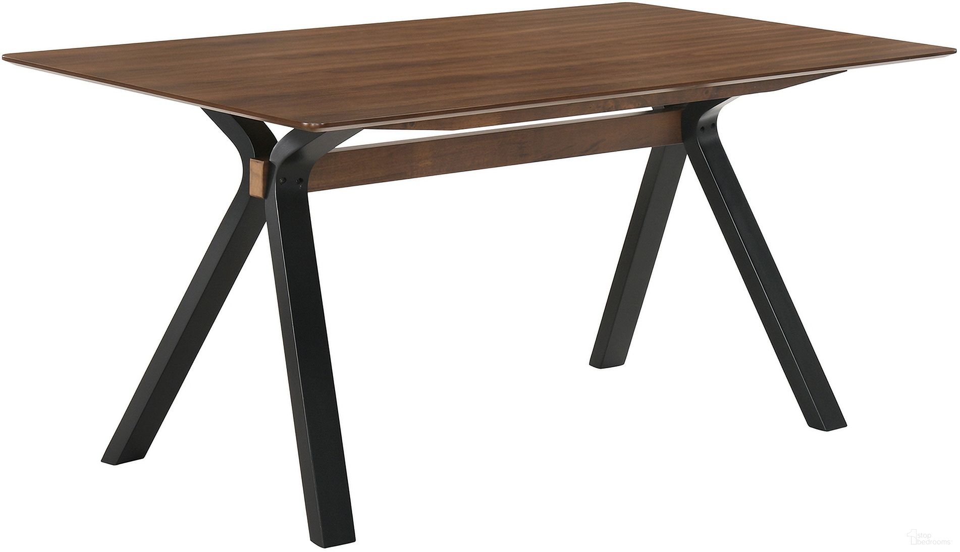 The appearance of Laredo 63 Inch Mid Century Modern Dining Table In Walnut designed by Armen Living in the transitional interior design. This walnut piece of furniture  was selected by 1StopBedrooms from Laredo Collection to add a touch of cosiness and style into your home. Sku: LCLRDIWA. Table Base Style: Trestle. Material: Wood. Table Top Shape: Rectangular. Size: 63".