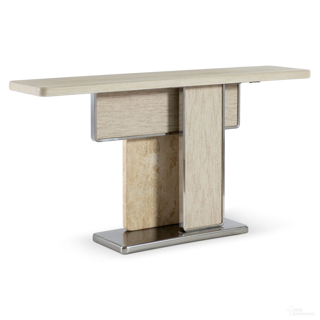 The appearance of Laren Console Table In Beige and Tan designed by Bernhardt in the modern / contemporary interior design. This beige/tan piece of furniture was selected by 1StopBedrooms from Laren Collection to add a touch of cosiness and style into your home. Sku: 357917. Material: Stone.