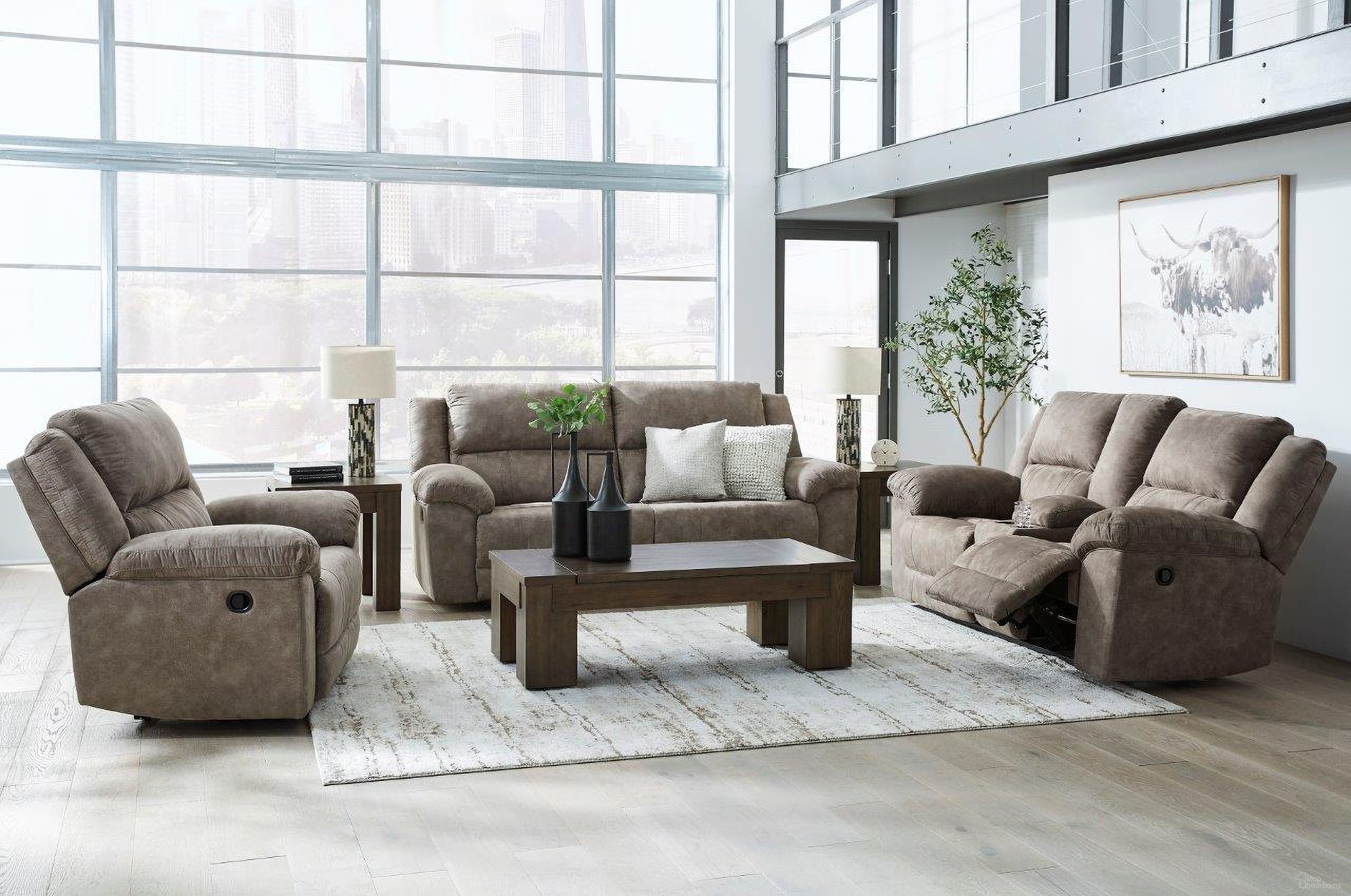 The appearance of Laresview Living Room Set In Fossil designed by Signature Design by Ashley in the modern / contemporary interior design. This fossil piece of furniture was selected by 1StopBedrooms from Laresview Collection to add a touch of cosiness and style into your home. Sku: 3720381;3720394. Material: Fabric.