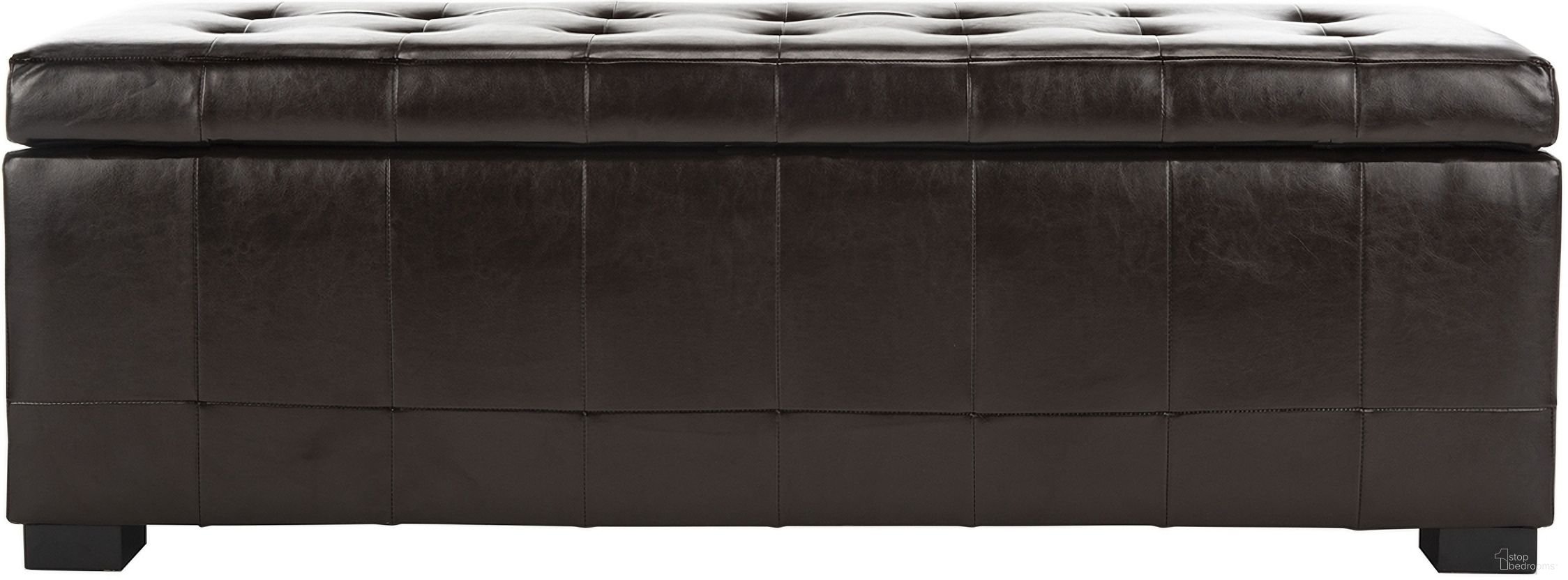Large Brown and Black Manhattan Storage Bench