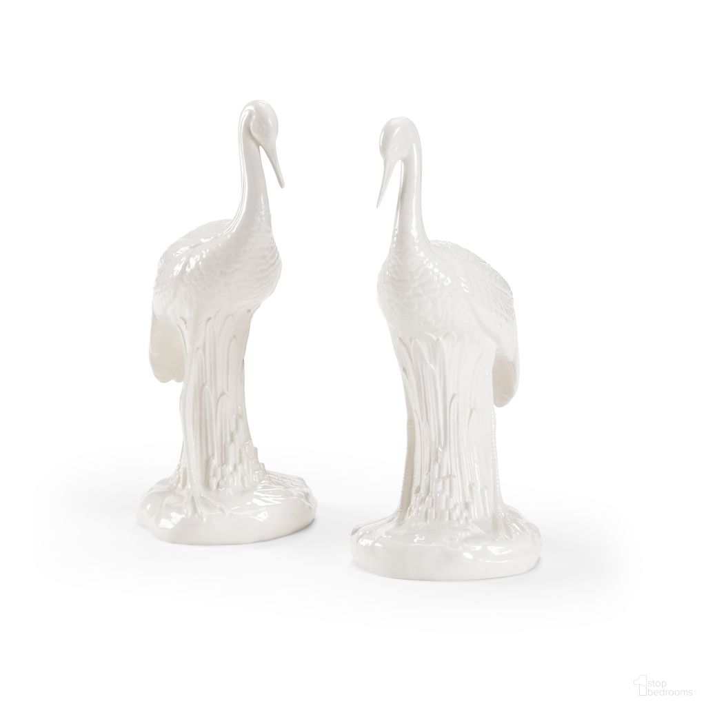 The appearance of Large Heron (Pr) In White and Cream designed by Chelsea House in the modern / contemporary interior design. This white/cream piece of furniture  was selected by 1StopBedrooms from Chelsea House Misc Collection to add a touch of cosiness and style into your home. Sku: 382087. Material: Ceramic.