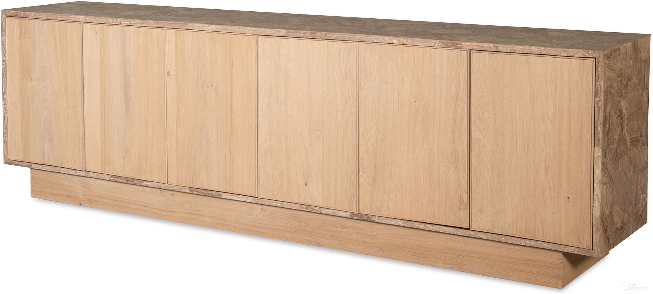 The appearance of Large Media Console In Travertine designed by Century Furniture in the modern / contemporary interior design. This travertine piece of furniture was selected by 1StopBedrooms from Grand Tour Furniture Collection to add a touch of cosiness and style into your home. Sku: SF6187-1. Material: Solid Oak.