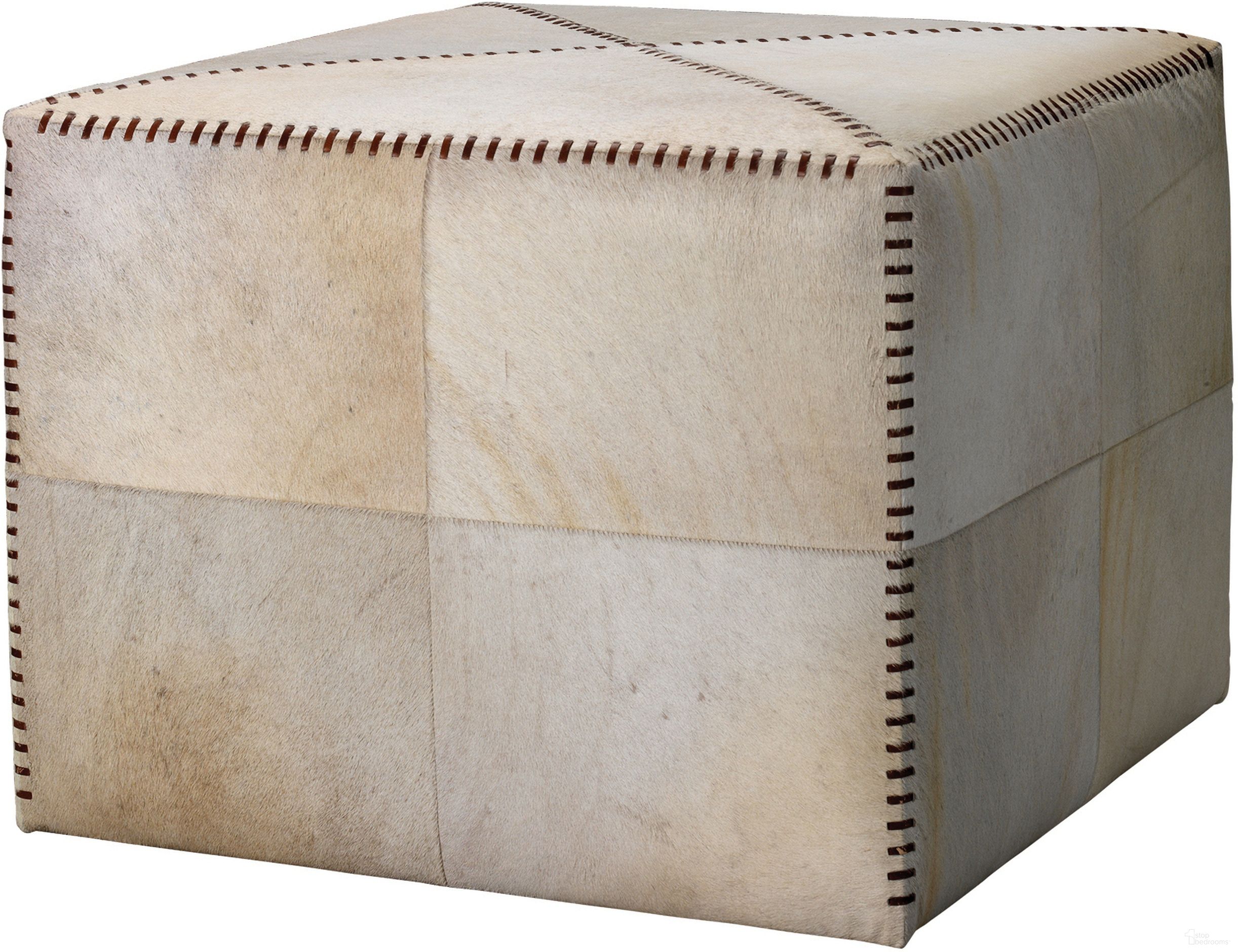 The appearance of Large Ottoman In White designed by Jamie Young Company in the modern / contemporary interior design. This white piece of furniture  was selected by 1StopBedrooms from Ottomoan Collection to add a touch of cosiness and style into your home. Sku: 20OTTO-LGWH. Material: Hide.