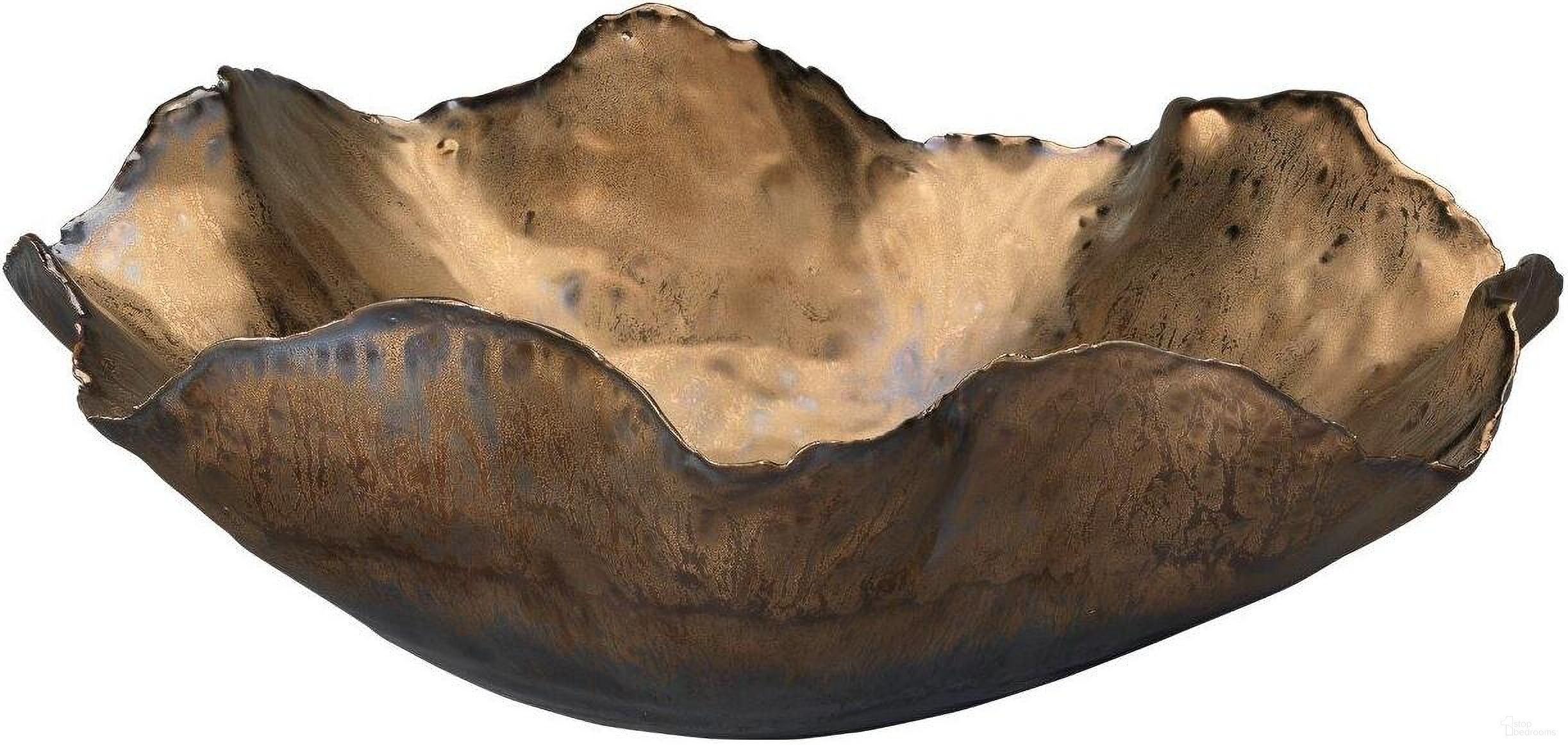 Peony Ceramic Bowl In Antique Gold