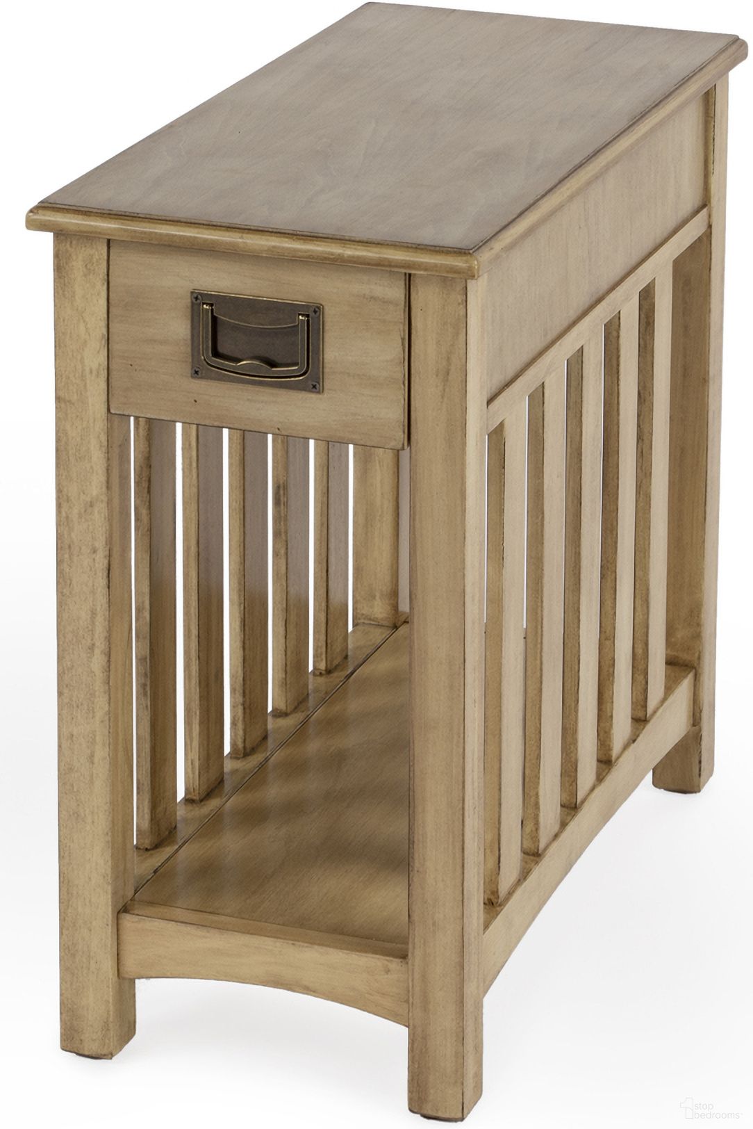 The appearance of Larina Shaker One Drawer Side Table In Dark Brown designed by Butler Specialty Company in the transitional interior design. This dark brown piece of furniture was selected by 1StopBedrooms from Larina Collection to add a touch of cosiness and style into your home. Sku: 5216424. Material: Rubberwood.