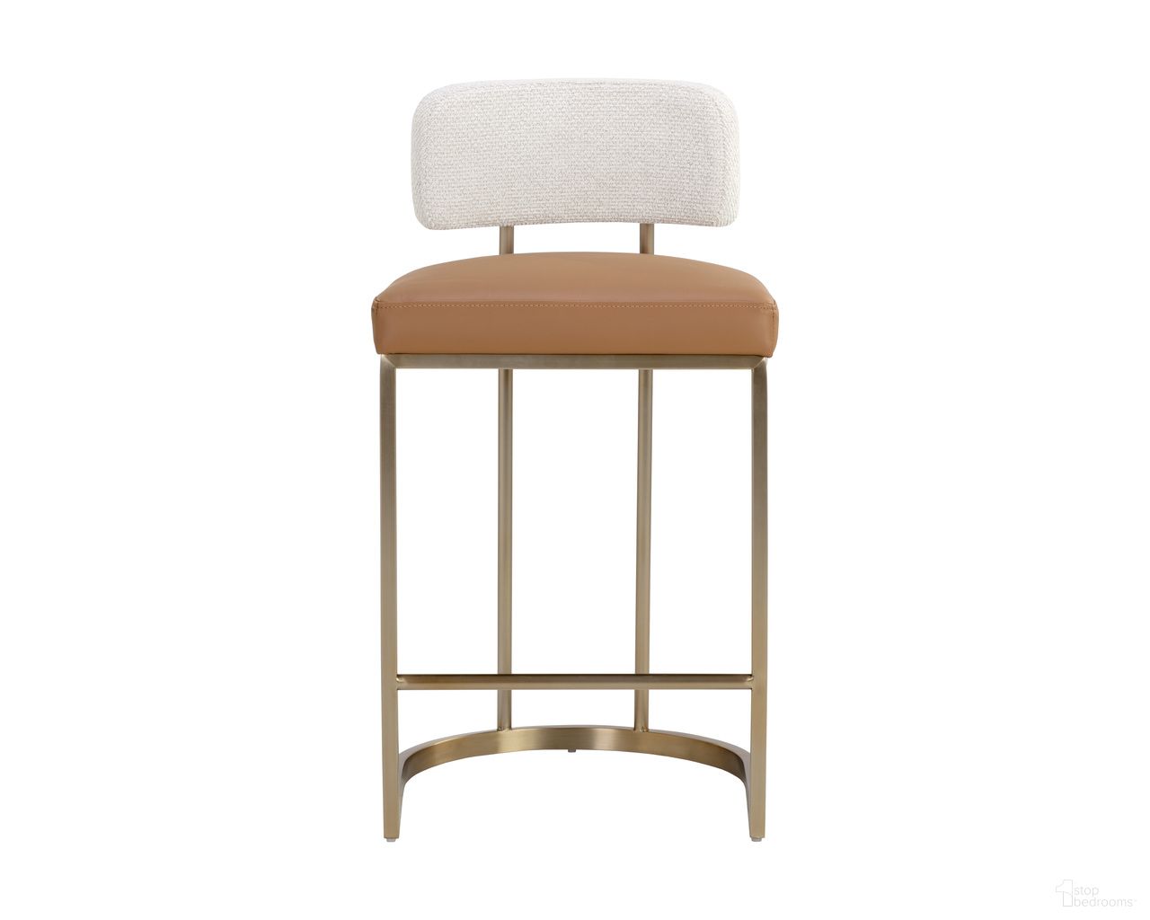 Larissa Counter Stool In Napa Cognac and Rhea Light Barley
