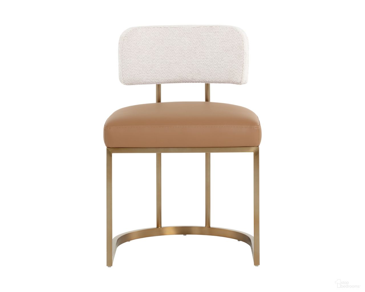 Larissa Dining Chair In Napa Cognac and Rhea Light Barley