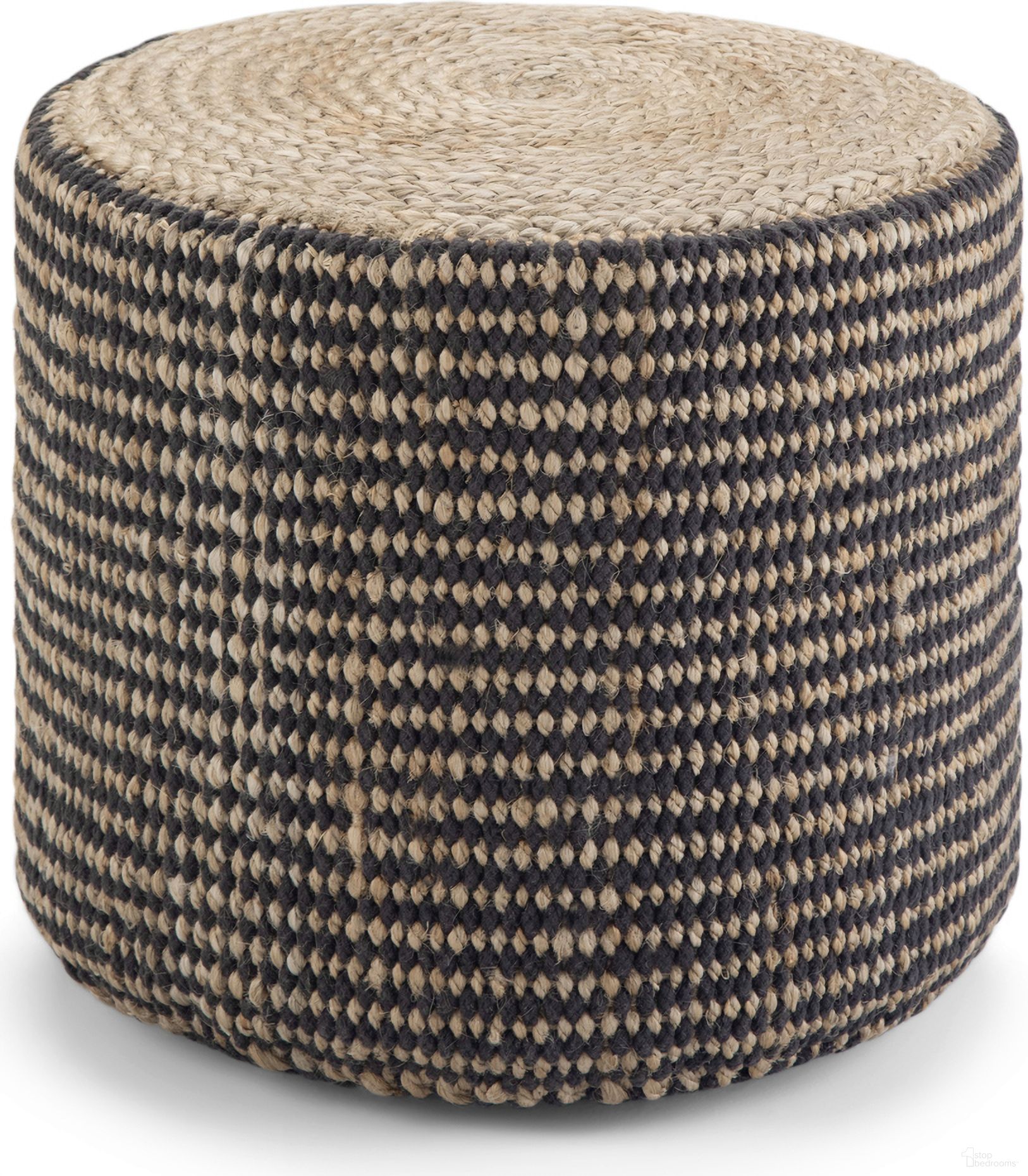 Larissa Round Braided Pouf In Natural