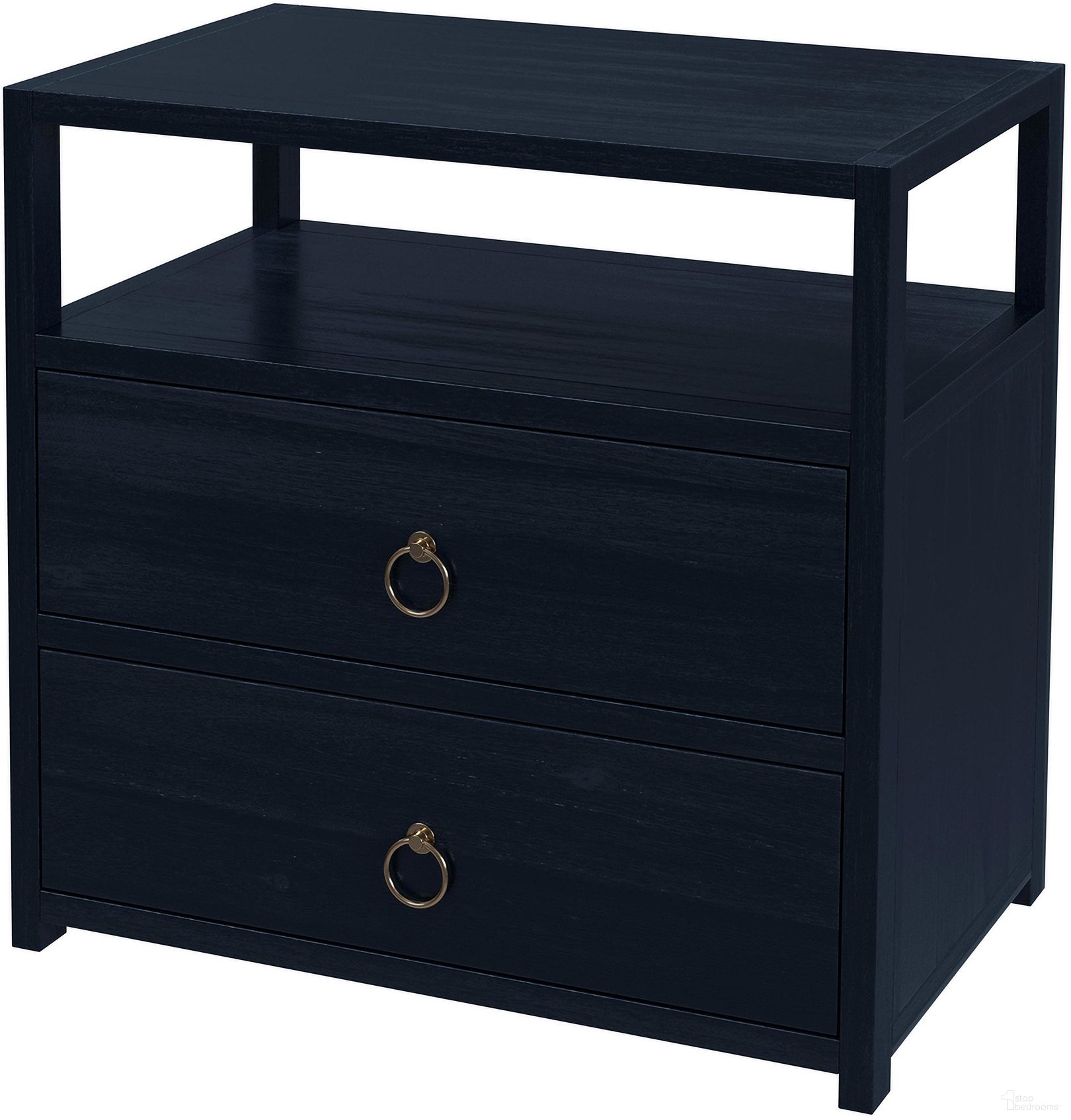 The appearance of Lark 2 Drawer Wide Nightstand In Navy Blue designed by Butler Specialty Company in the modern / contemporary interior design. This navy blue piece of furniture was selected by 1StopBedrooms from Lark Collection to add a touch of cosiness and style into your home. Sku: 5670291. Material: Wood.