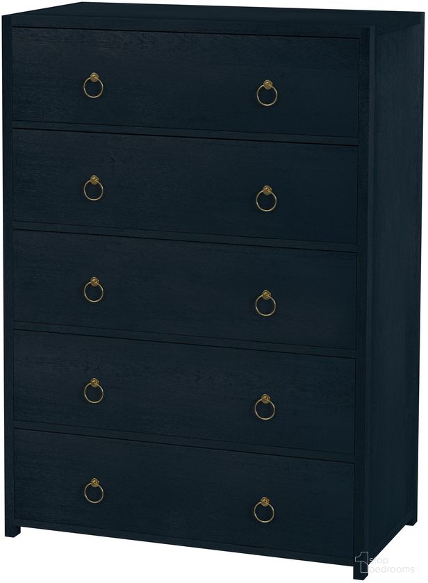 Lark 5 Drawer Dresser In Navy Blue