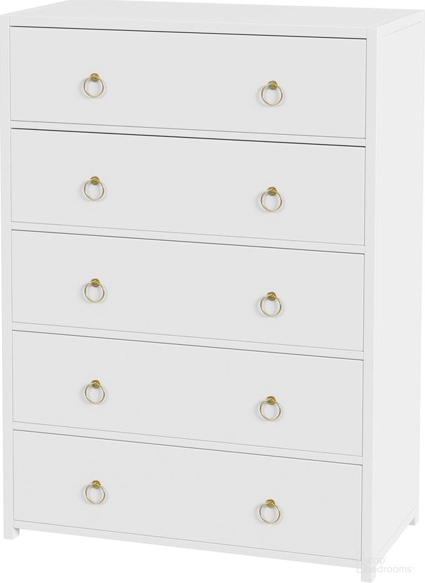 The appearance of Lark 5 Drawer Dresser In White designed by Butler Specialty Company in the modern / contemporary interior design. This white piece of furniture was selected by 1StopBedrooms from Lark Collection to add a touch of cosiness and style into your home. Sku: 5672304. Material: Wood.