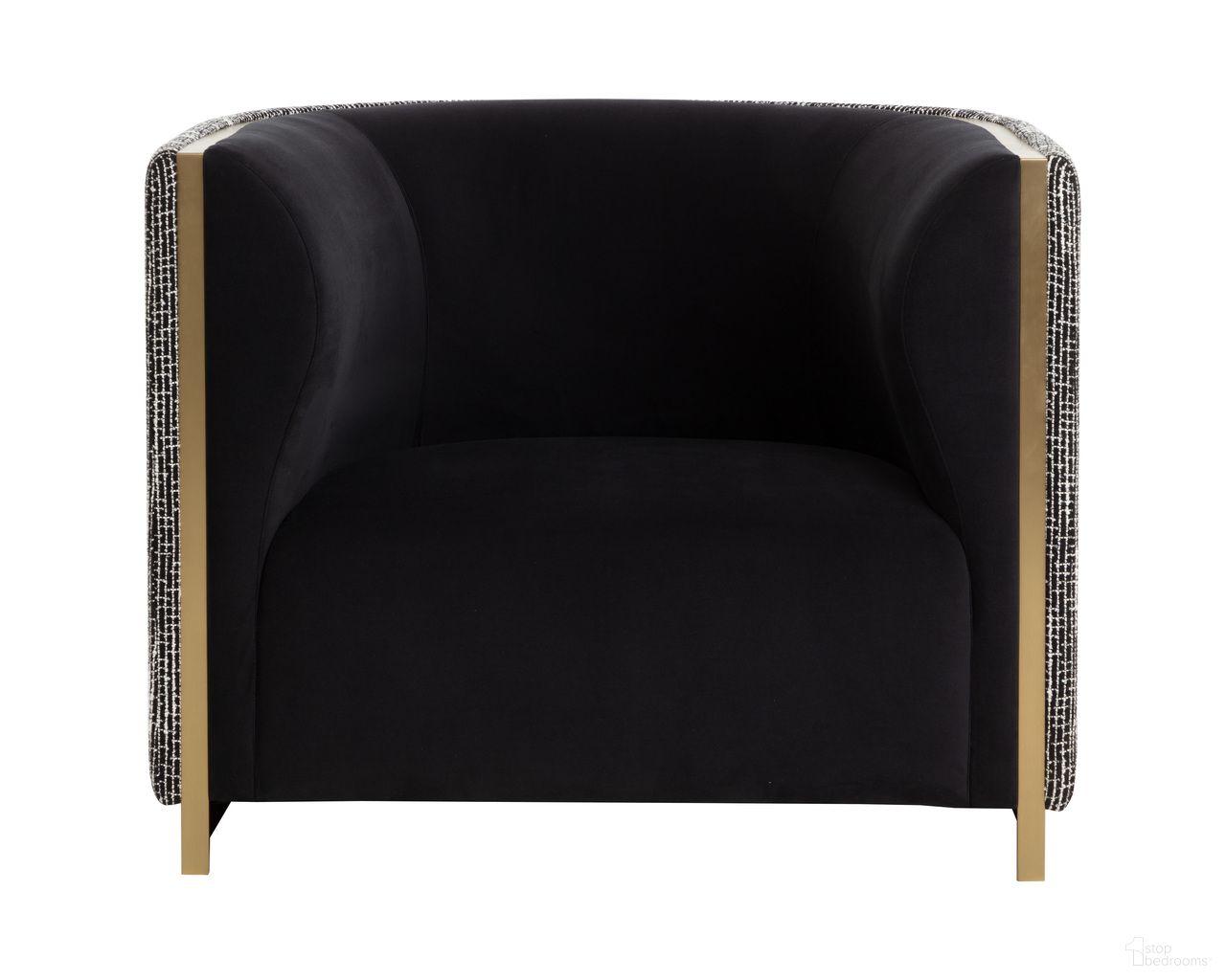 Larron Armchair In Abbington Black and Hobbes Night