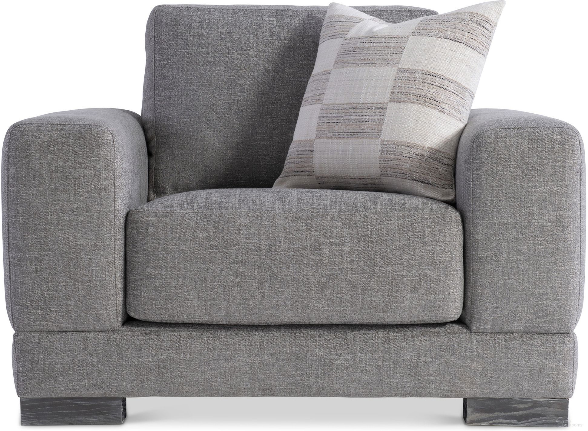 The appearance of Lars Fabric Chair In Grey Chenille designed by Bernhardt in the modern / contemporary interior design. This grey chenille piece of furniture  was selected by 1StopBedrooms from Lars Collection to add a touch of cosiness and style into your home. Sku: B1262A. Material: Fabric.