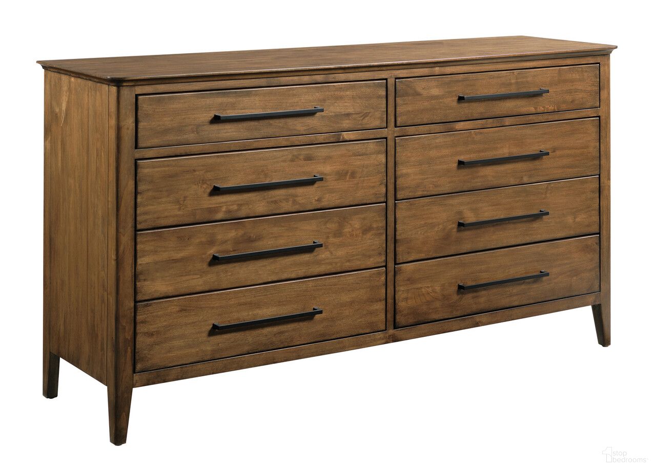 The appearance of Abode Larson Drawer Dresser In Warm Brunette designed by Kincaid in the modern / contemporary interior design. This warm brunette piece of furniture  was selected by 1StopBedrooms from Abode Collection to add a touch of cosiness and style into your home. Sku: 269-130. Material: Solid Wood.