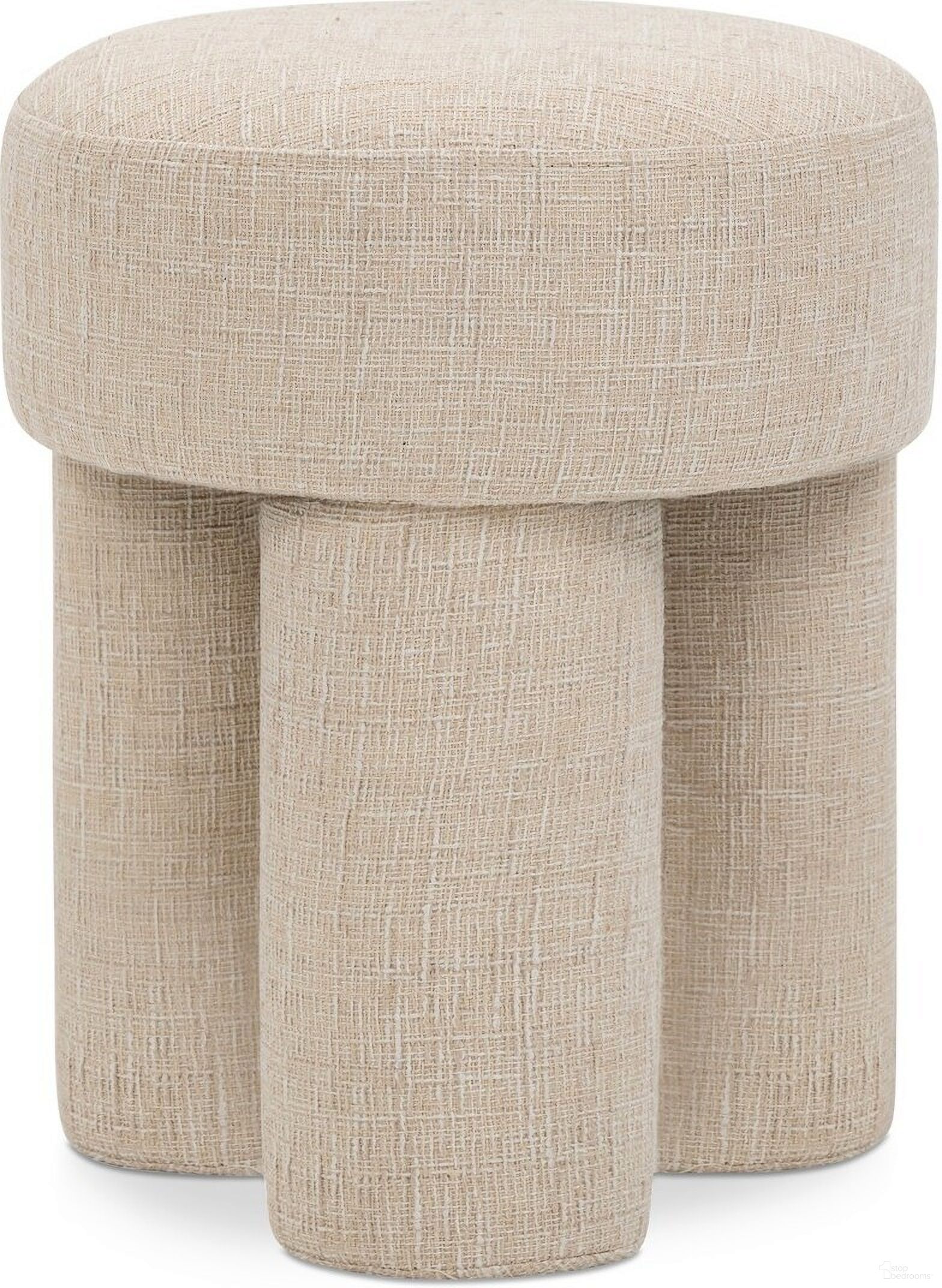 Larson Polyester Fabric Ottoman In Beige