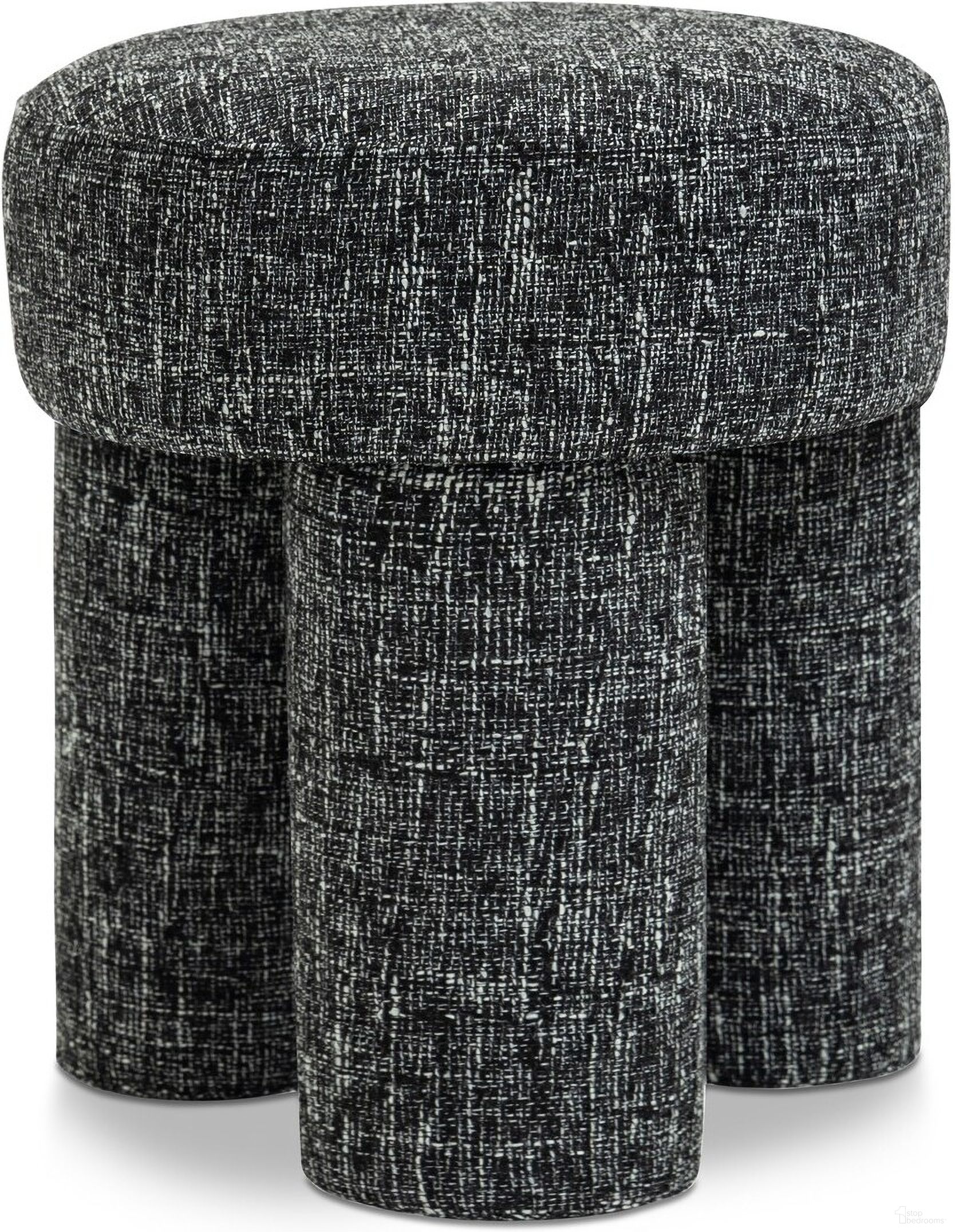 Larson Polyester Fabric Ottoman In Black