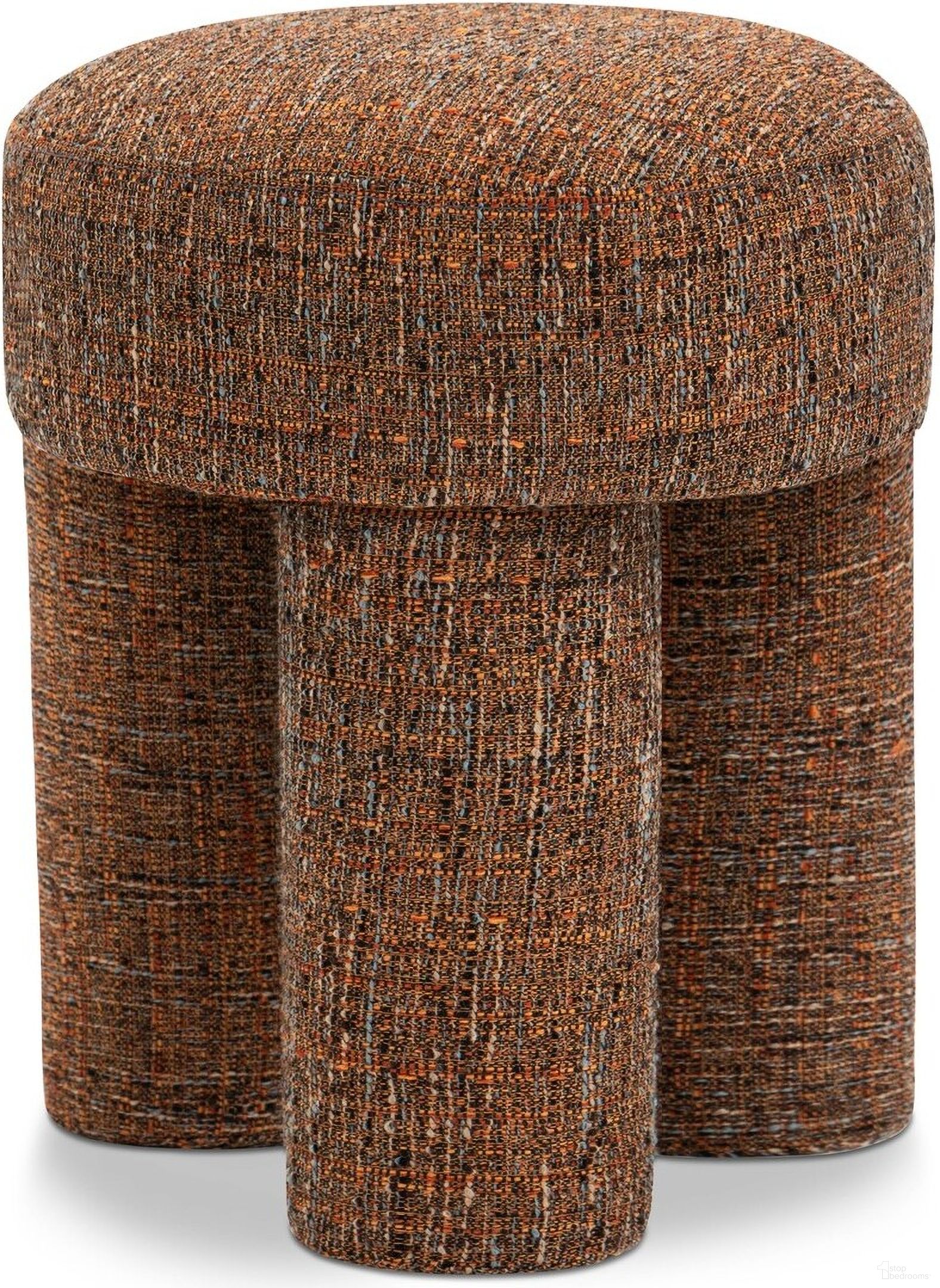 Larson Polyester Fabric Ottoman In Cognac