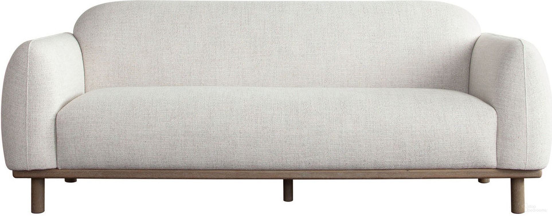 The appearance of Larson Sofa In Light Barley Polyester Fabric with Wood Trim and Leg designed by Diamond Sofa in the modern / contemporary interior design. This light barley piece of furniture was selected by 1StopBedrooms from Larson Collection to add a touch of cosiness and style into your home. Sku: LARSONSOLB. Material: Fabric.