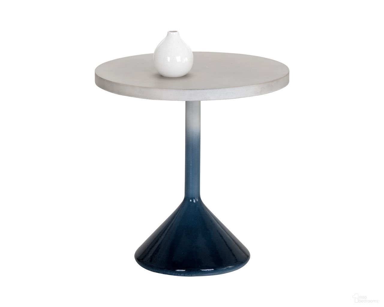 Laszilo End Table In Light Grey and Blue