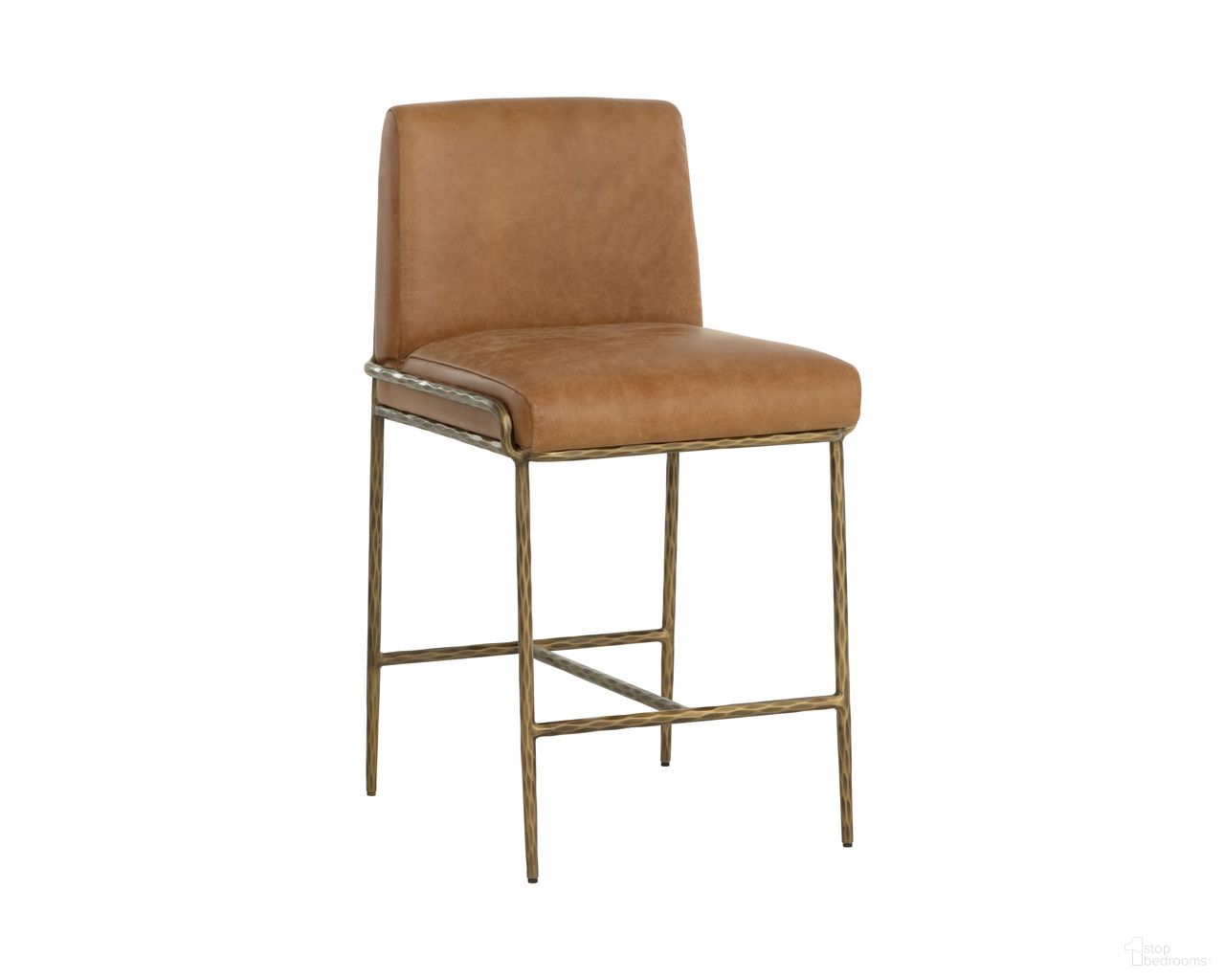 Lathan Counter Stool In Tan Leather