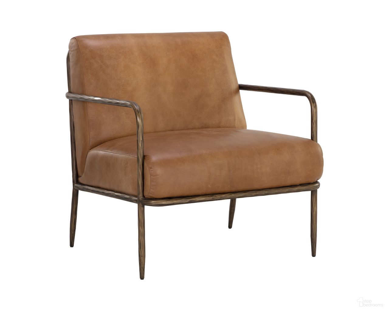 Lathan Lounge Chair In Tan Leather