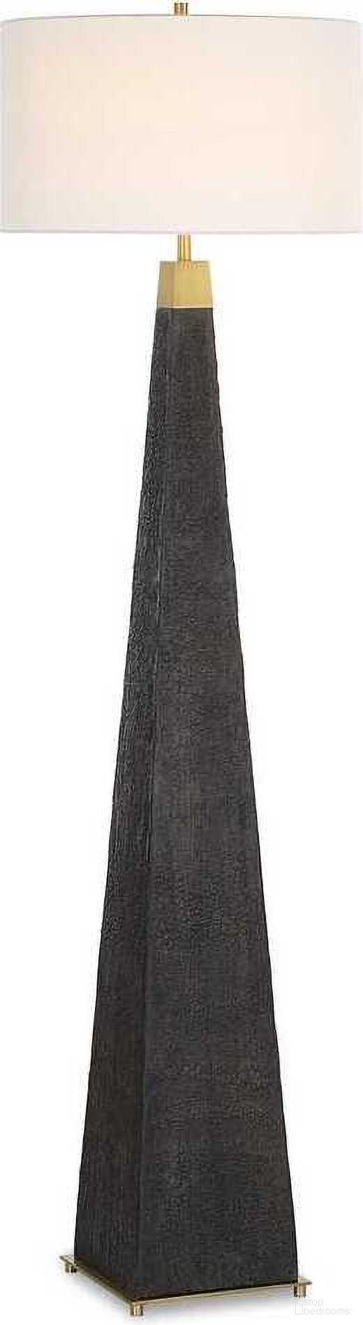 Lathey Tapered Floor Lamp In Black