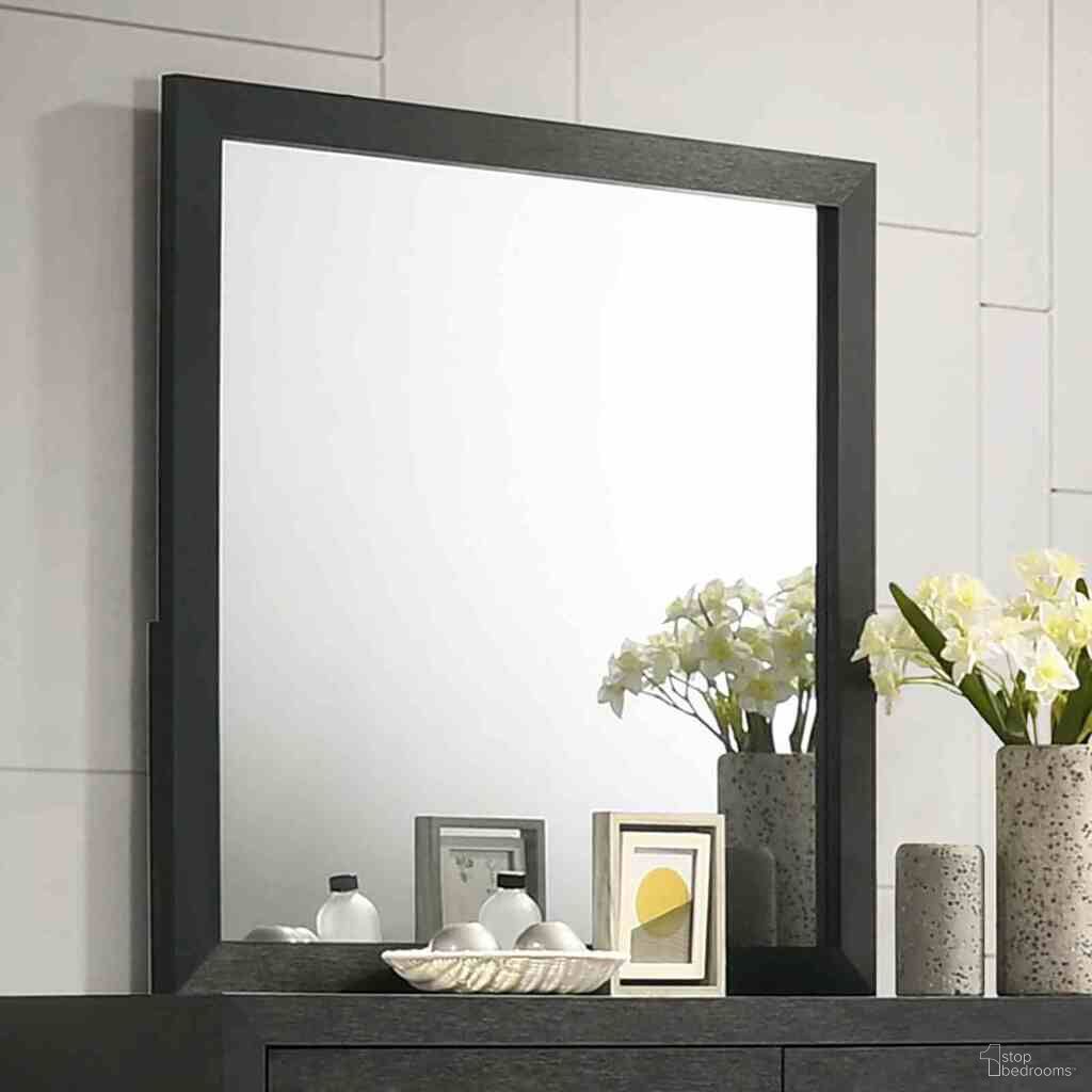The appearance of Latimer Mirror In Black designed by Furniture of America in the modern / contemporary interior design. This black piece of furniture was selected by 1StopBedrooms from Latimer Collection to add a touch of cosiness and style into your home. Sku: FM7270BK-M. Material: Melamine.