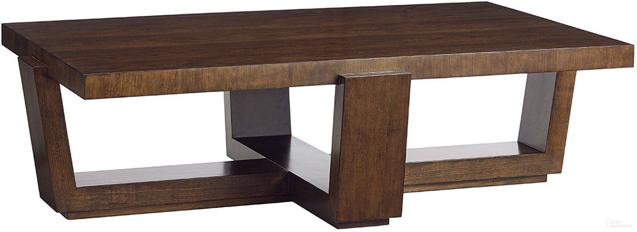 The appearance of Laurel Canyon Esplanade Cocktail Table In Carrillo designed by Lexington in the transitional interior design. This carrillo piece of furniture was selected by 1StopBedrooms from Laurel Canyon Collection to add a touch of cosiness and style into your home. Sku: 721-947. Material: Wood.