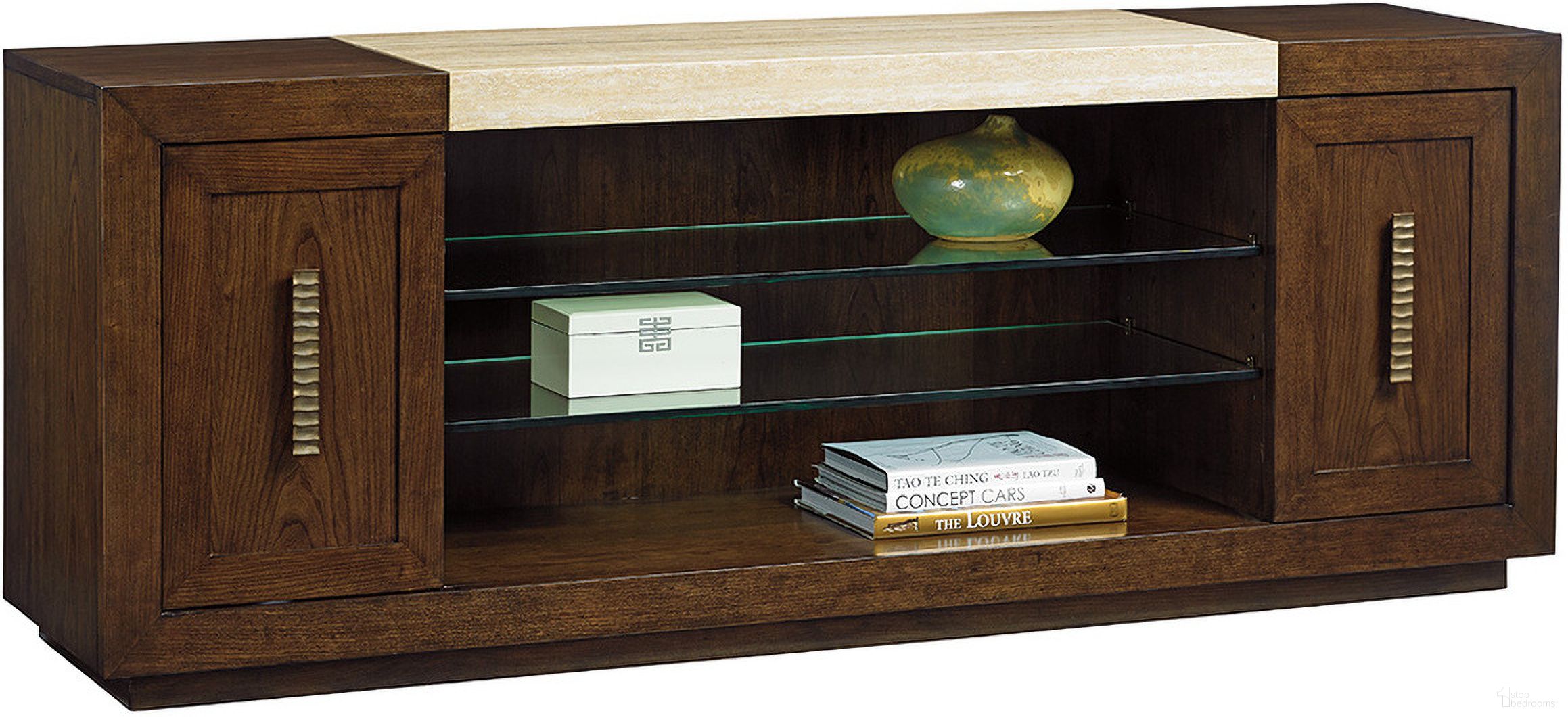 The appearance of Laurel Canyon Malibu Vista Media Console In Carrillo designed by Lexington in the transitional interior design. This carrillo piece of furniture was selected by 1StopBedrooms from Laurel Canyon Collection to add a touch of cosiness and style into your home. Sku: 721-907. Material: Wood.