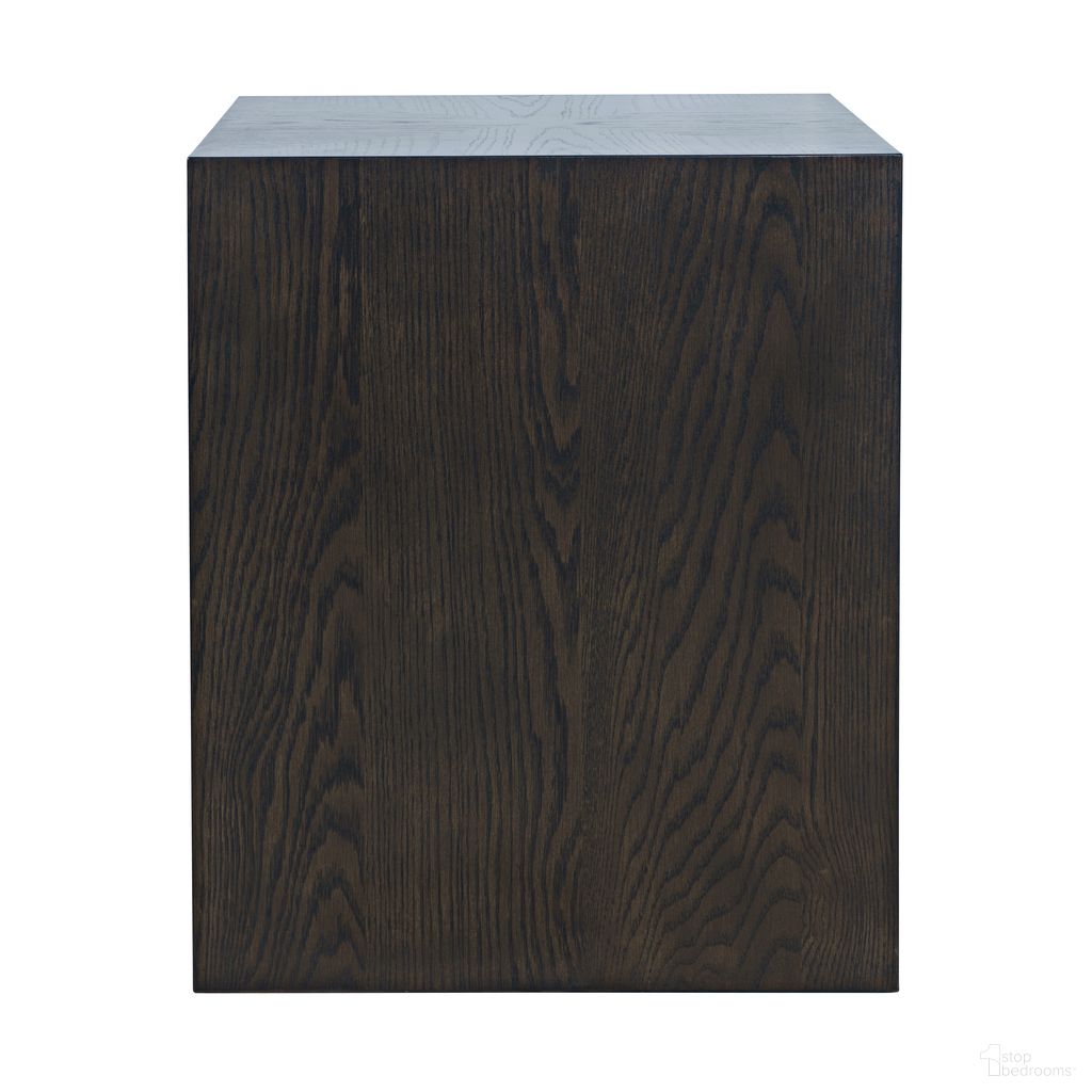 Laurel Creek Square Block Pedestal End Table In Espresso