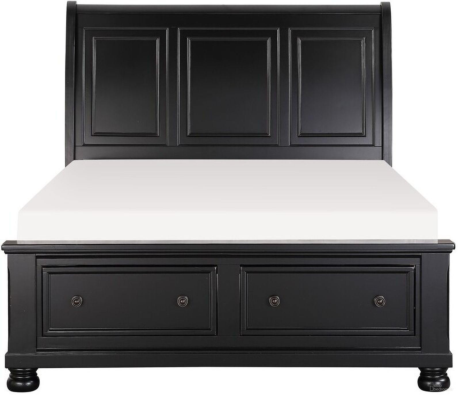 The appearance of Laurelin Black King Sleigh Storage Bed designed by Homelegance in the transitional interior design. This black piece of furniture was selected by 1StopBedrooms from Laurelin Collection to add a touch of cosiness and style into your home. Sku: 1714KBK-1;1714KBK-2;1714BK-3. Bed Type: Storage Bed. Material: Wood. Bed Size: King.