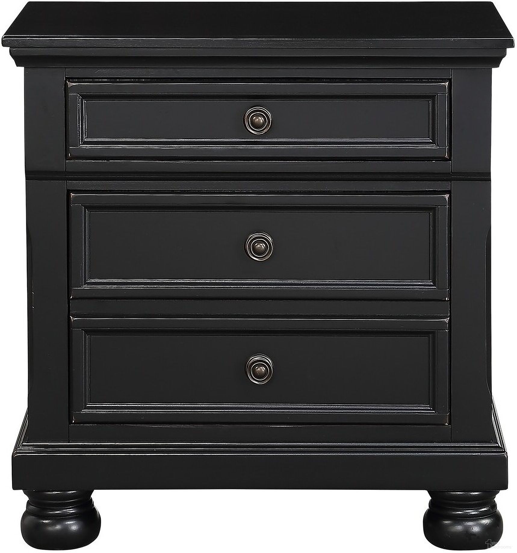 The appearance of Laurelin Black Nightstand designed by Homelegance in the transitional interior design. This black piece of furniture was selected by 1StopBedrooms from Laurelin Collection to add a touch of cosiness and style into your home. Sku: 1714BK-4. Material: Wood.