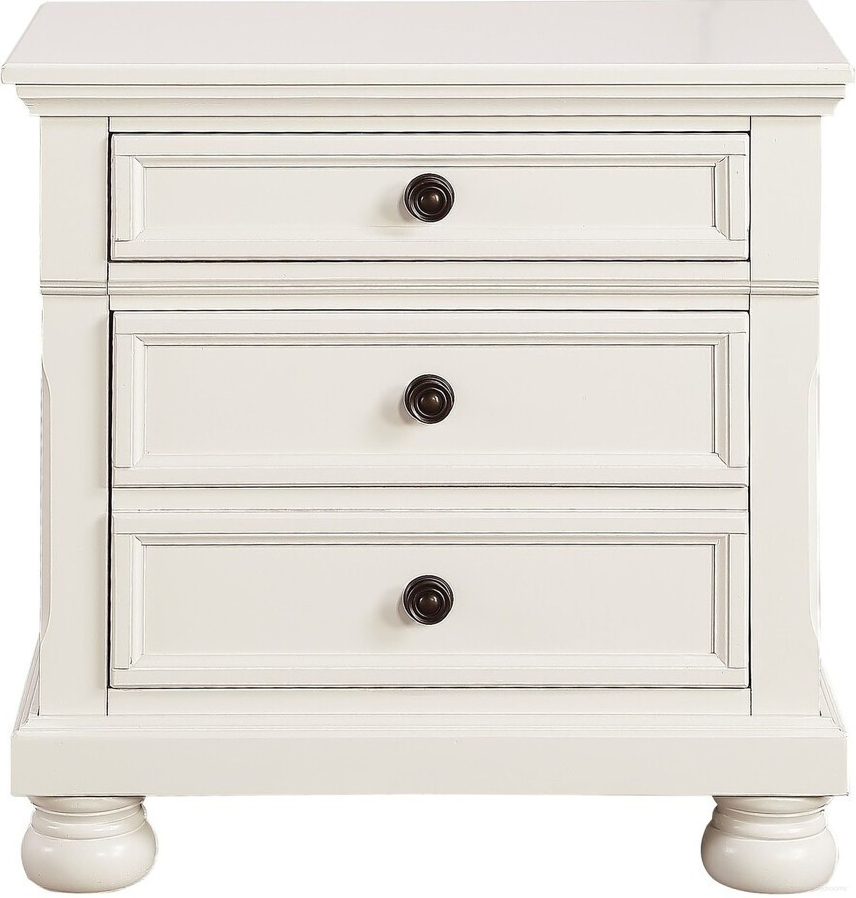 The appearance of Laurelin White Nightstand designed by Homelegance in the transitional interior design. This white piece of furniture was selected by 1StopBedrooms from Laurelin Collection to add a touch of cosiness and style into your home. Sku: 1714W-4. Material: Wood.