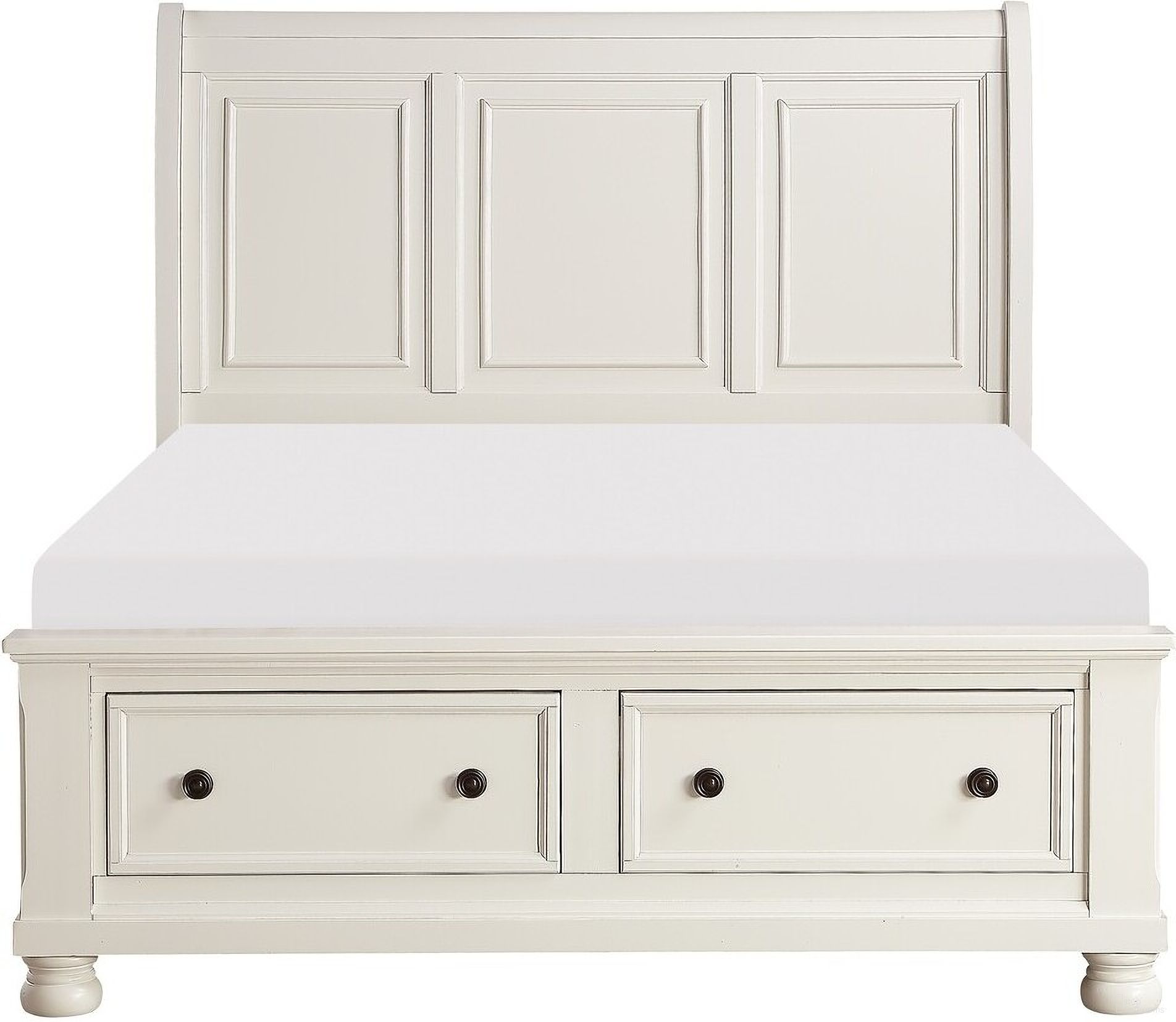 Laurelin White Queen Sleigh Storage Bed