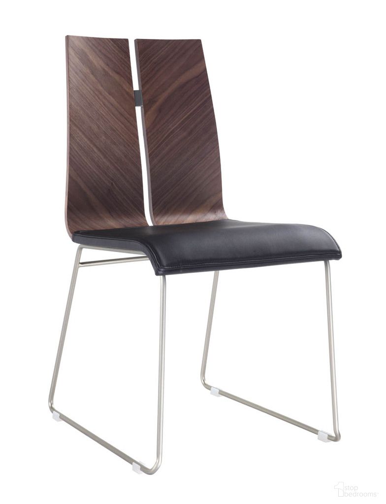 The appearance of Lauren Faux Leather Dining Chair Set of 2 In Black and Walnut designed by Whiteline Modern Living in the modern / contemporary interior design. This walnut and black piece of furniture was selected by 1StopBedrooms from Lauren Collection to add a touch of cosiness and style into your home. Sku: DC1191-WLT-BLK. Material: Faux Leather. Chair Type: Side Chair.